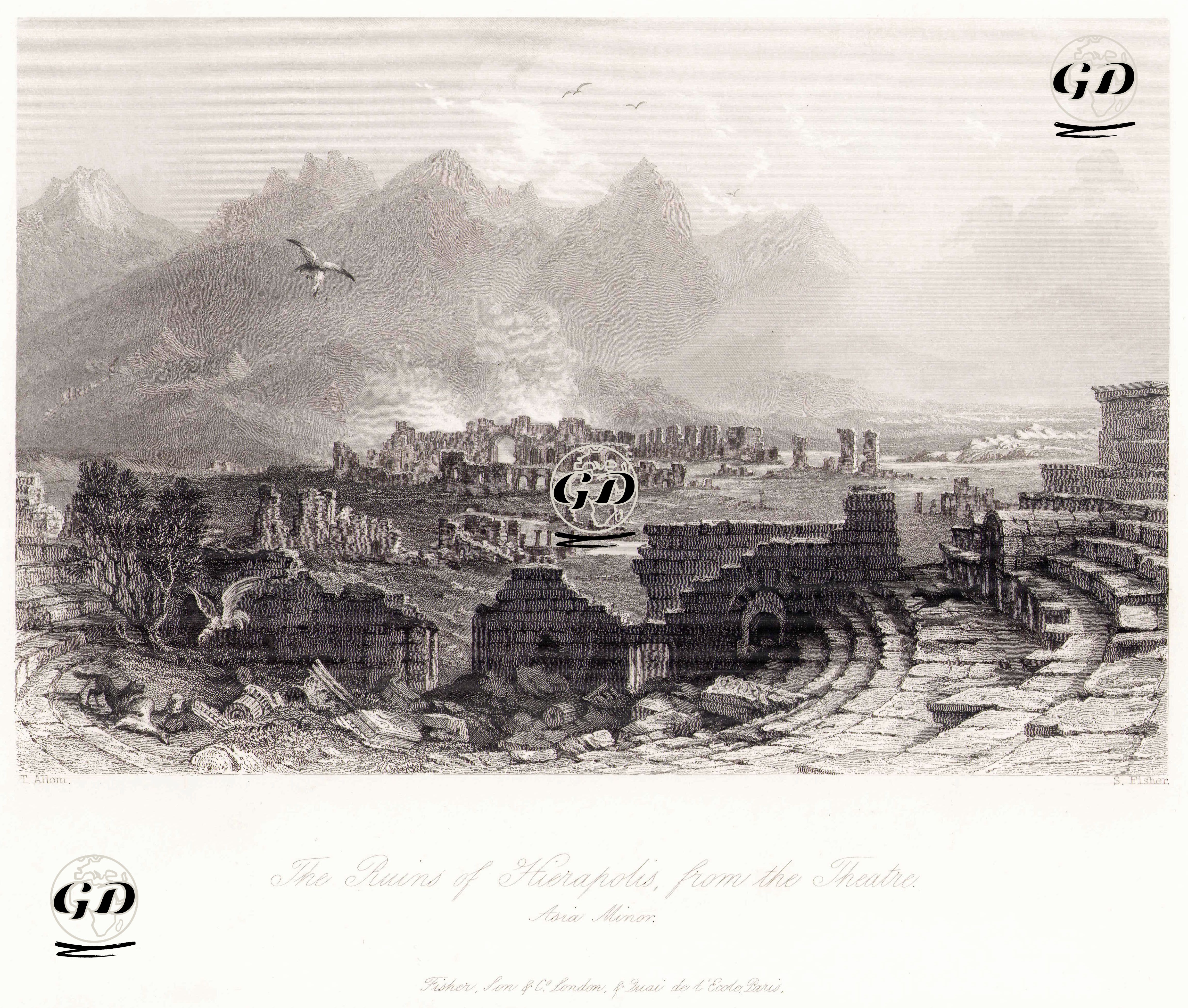 The Ruins Of Hierapolis From The Theater, Asia Minor  - Thomas Allom (1804-1872) - 1838