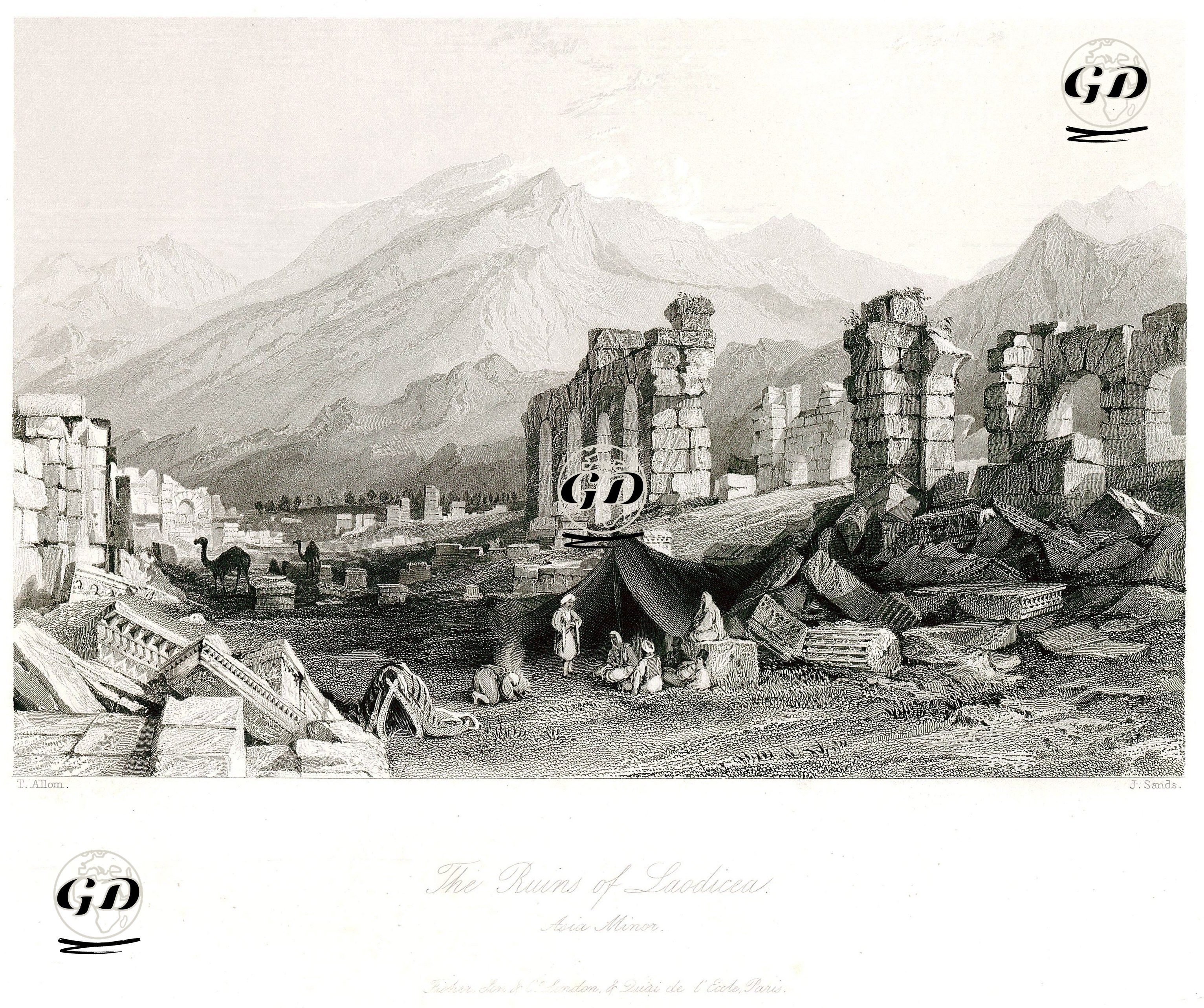 Laodikeia Antik Şehri - Thomas Allom (1804-1872) - 1838-1839