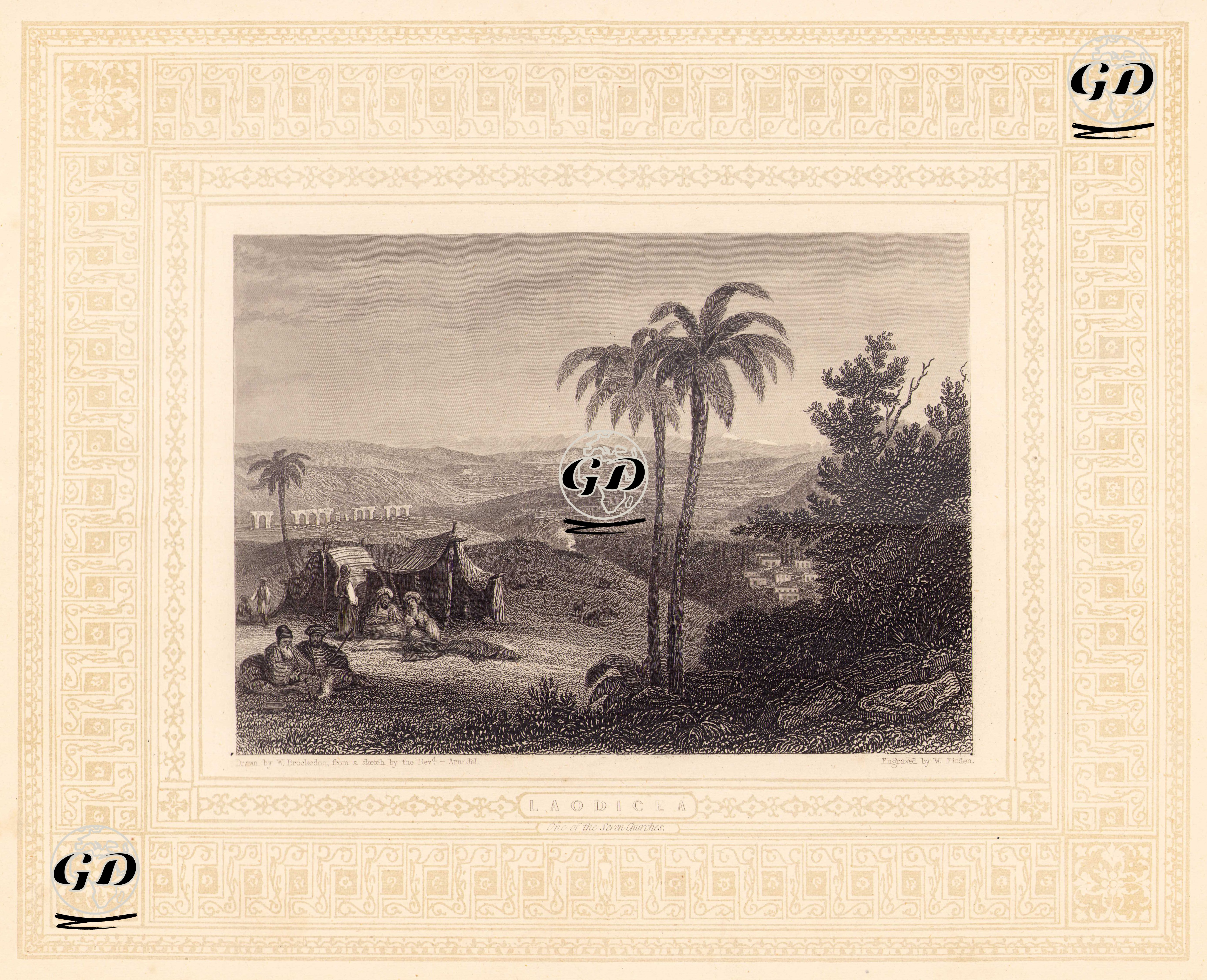 Kutsal Yedi Kiliseden Birinin Bulunduğu Laodikeia Antik Şehri - William Brockedon (1787-1854) - 1830's-1840's