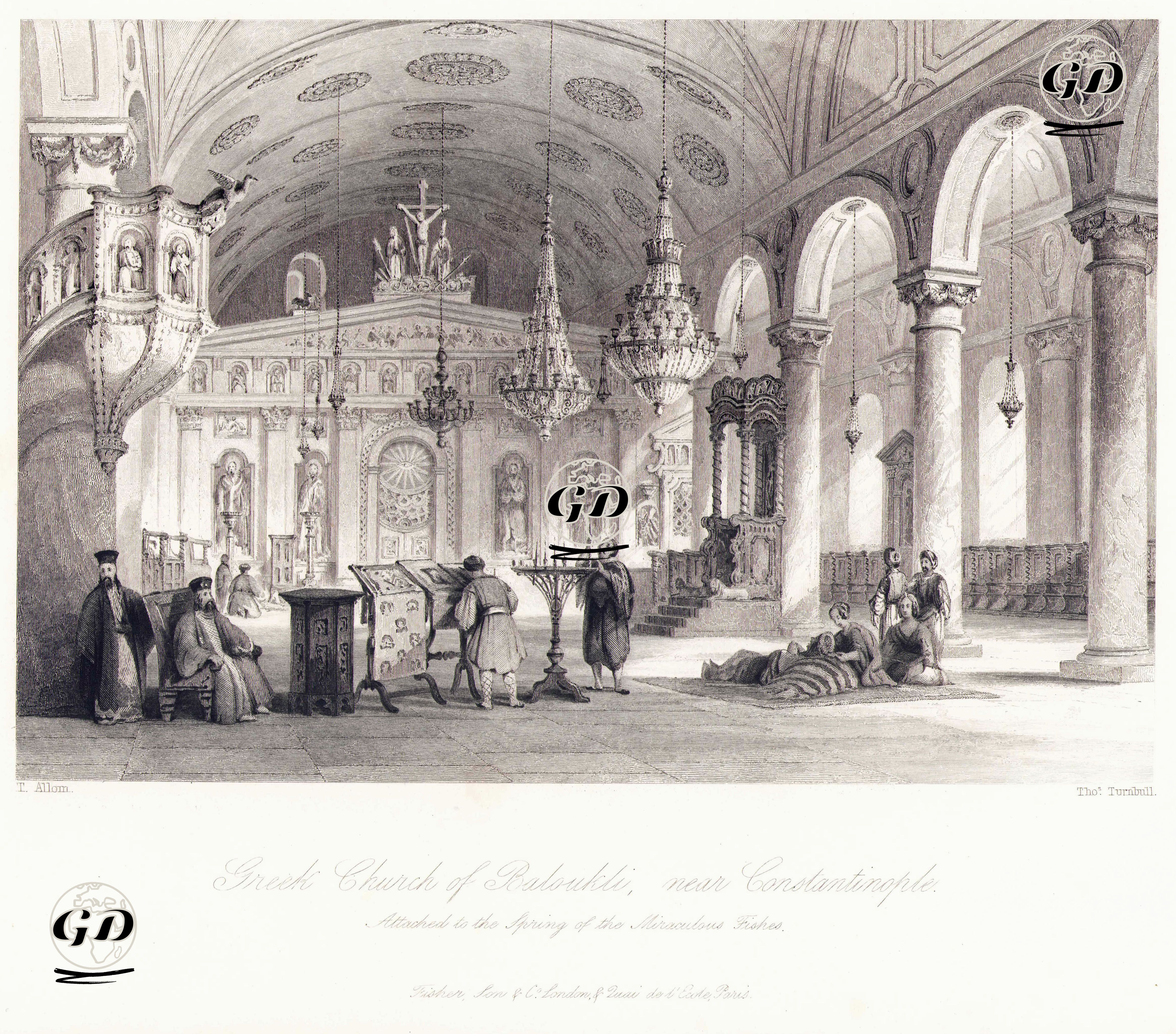 İstanbul Yakınlarında Balıklı Rum Kilisesi - Thomas Allom (1804-1872) - 1838