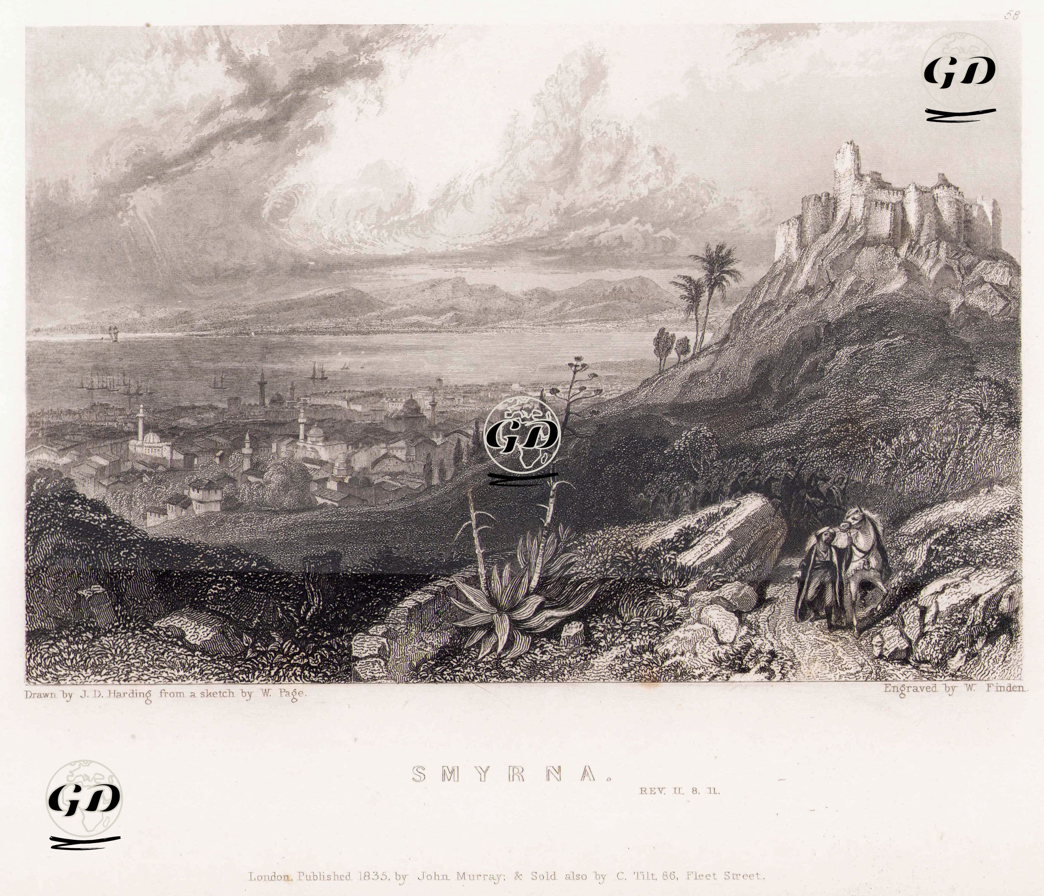 Smyrna-Rev.II.8.11.  - James Duffield Harding (1798-1863) - 1835