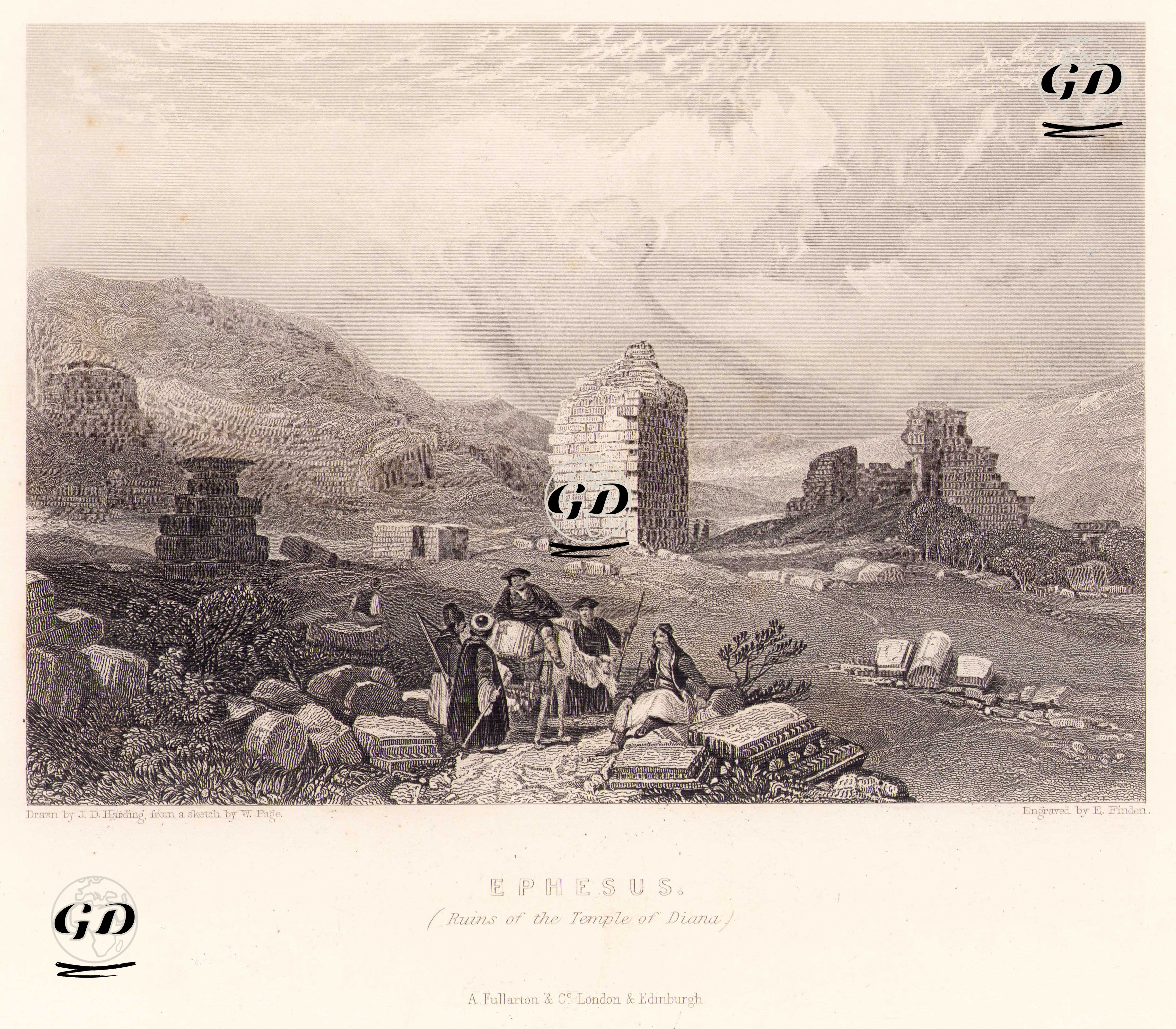 Efes Antik Şehri Ve Artemis Tapınağı - James Duffield Harding (1798-1863) - 1836