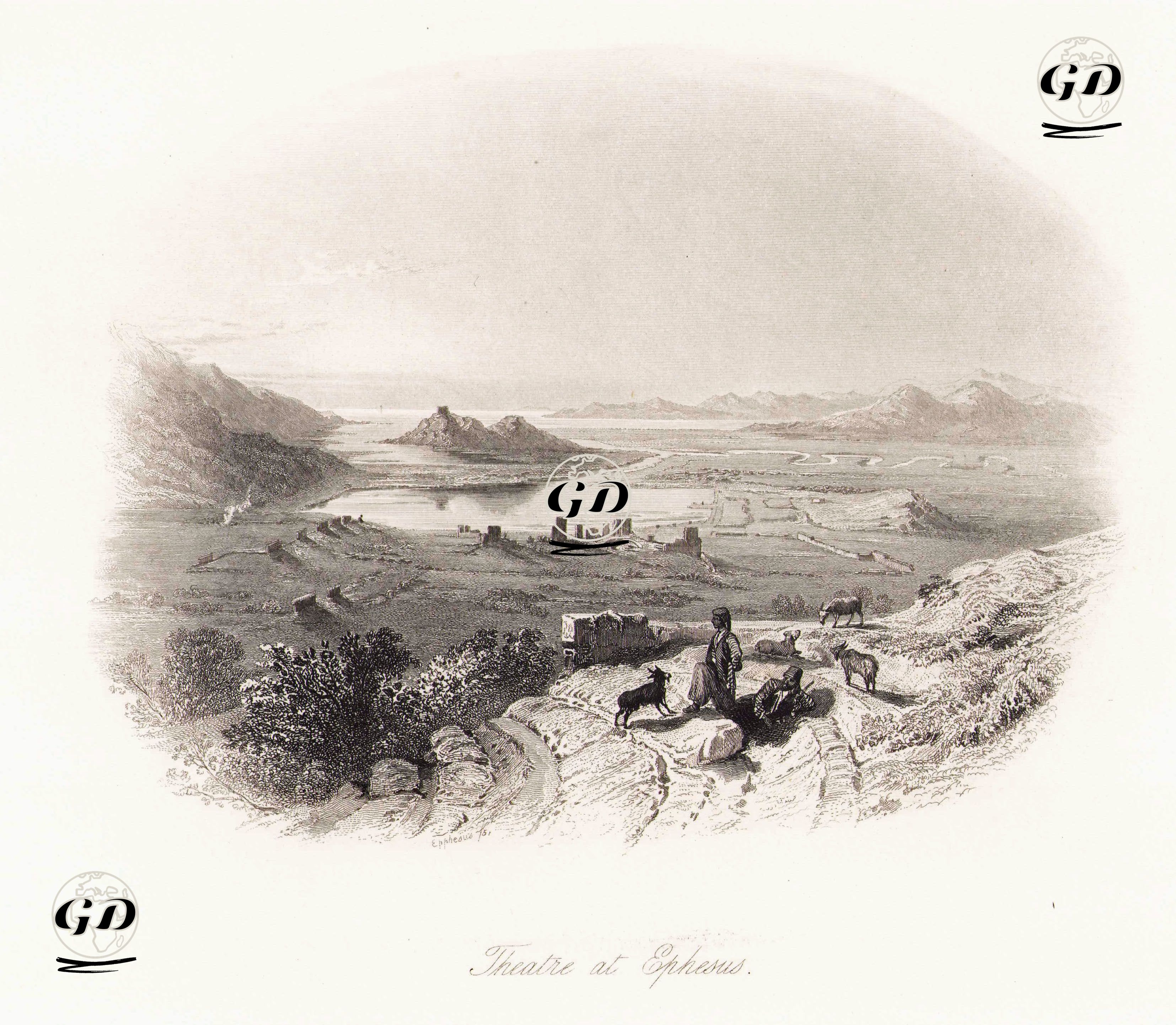 Efes Antik Şehrindeki Tiyatro -  - 1850's-1860's