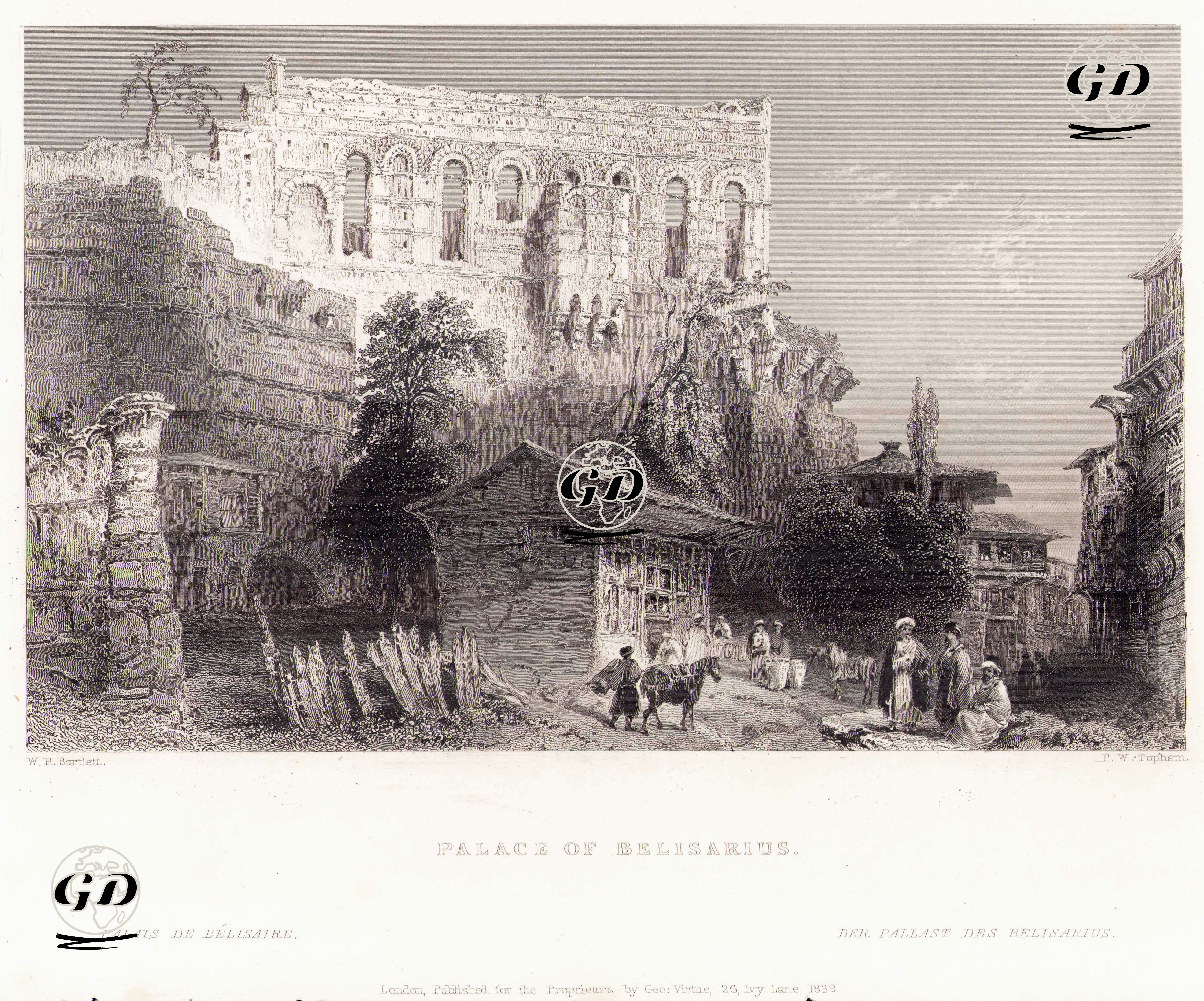 Tekfur (Belisarius) Sarayı - William Henry Bartlett (1809-1854) - 1839