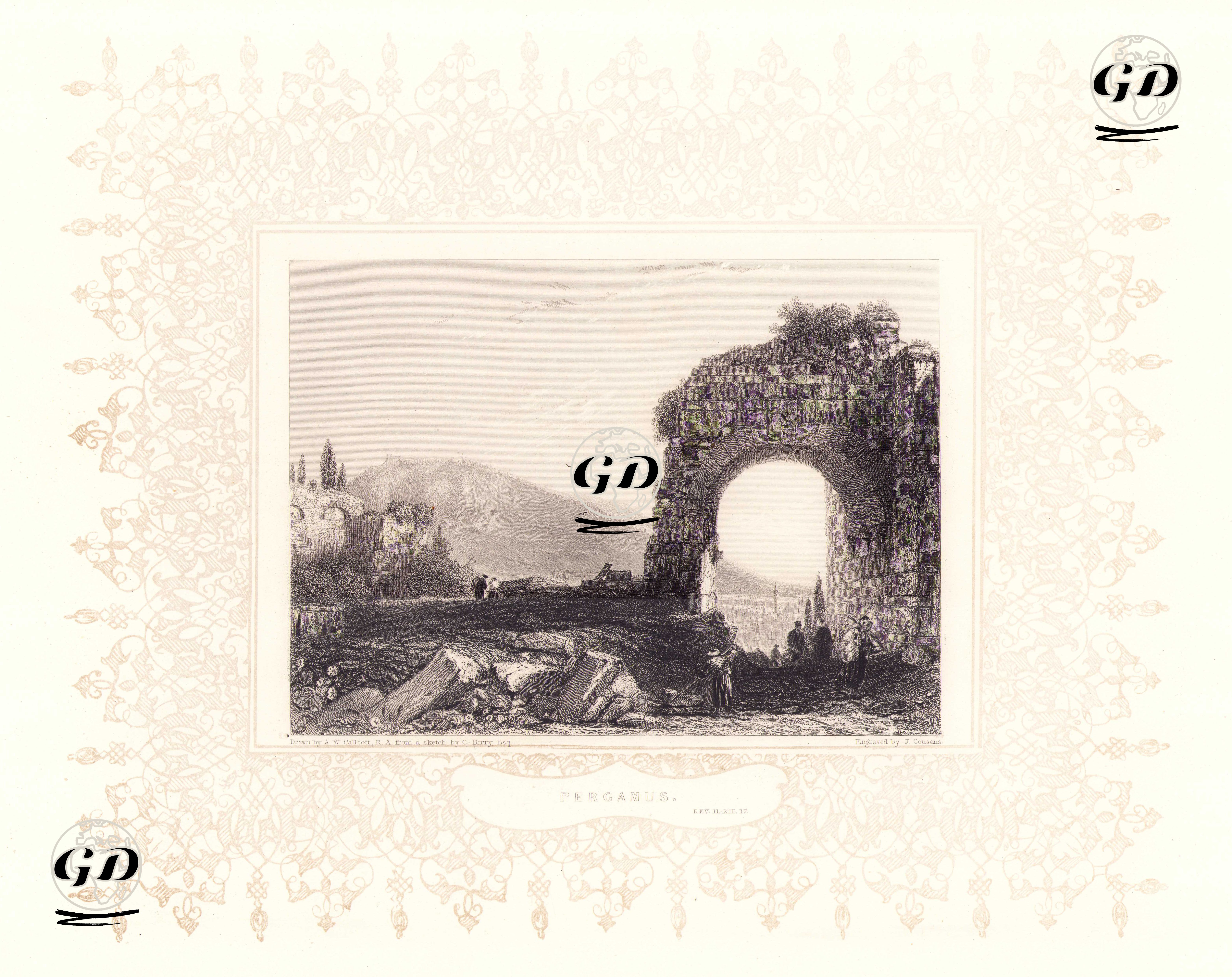 Bergama Ve Bergama (Pergamon) Antik Şehri  - Augustus Wall Callcott (1779-1844) - 1830's-1840's