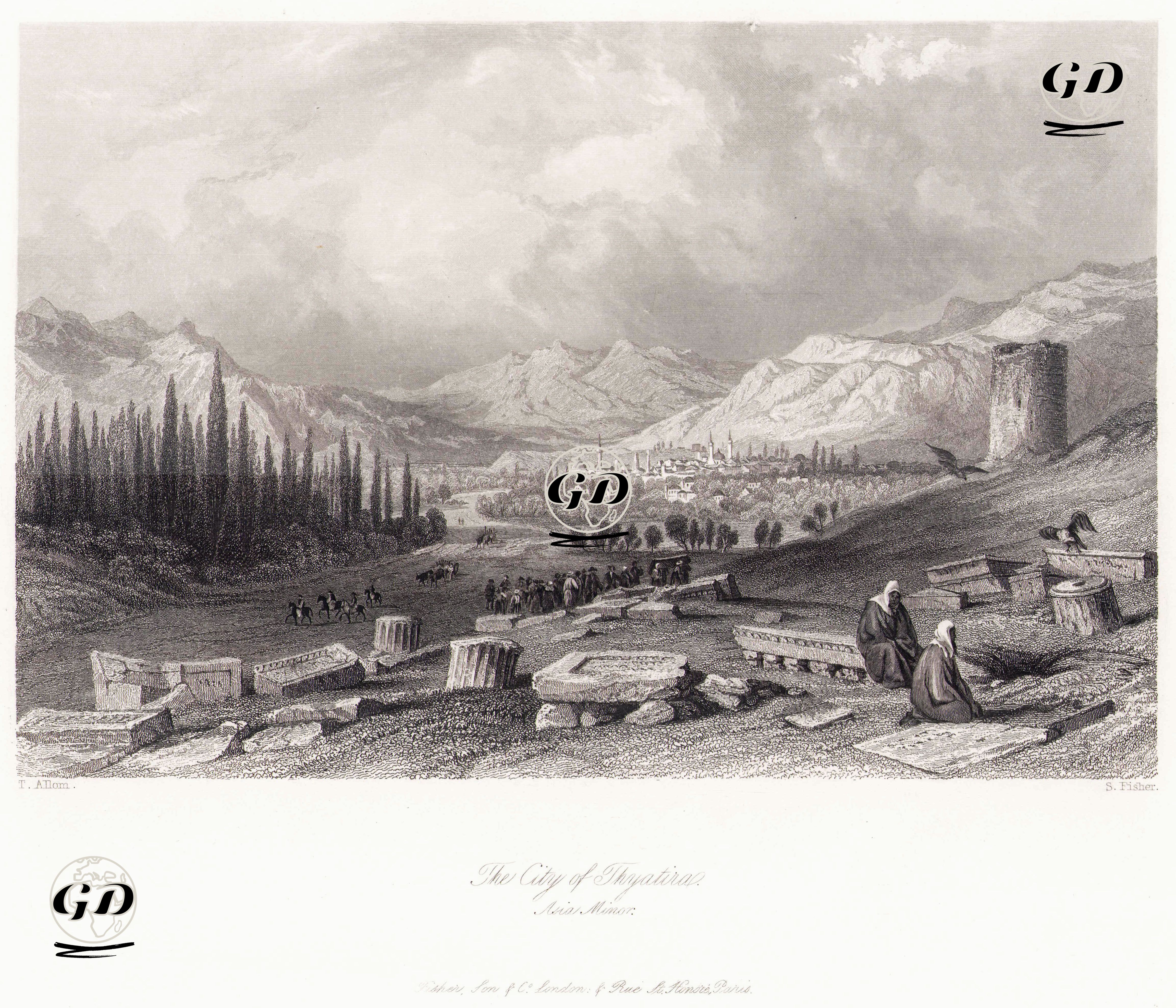 Thyateira Antik Şehri, Akhisar - Thomas Allom (1804-1872) - 1838-1839