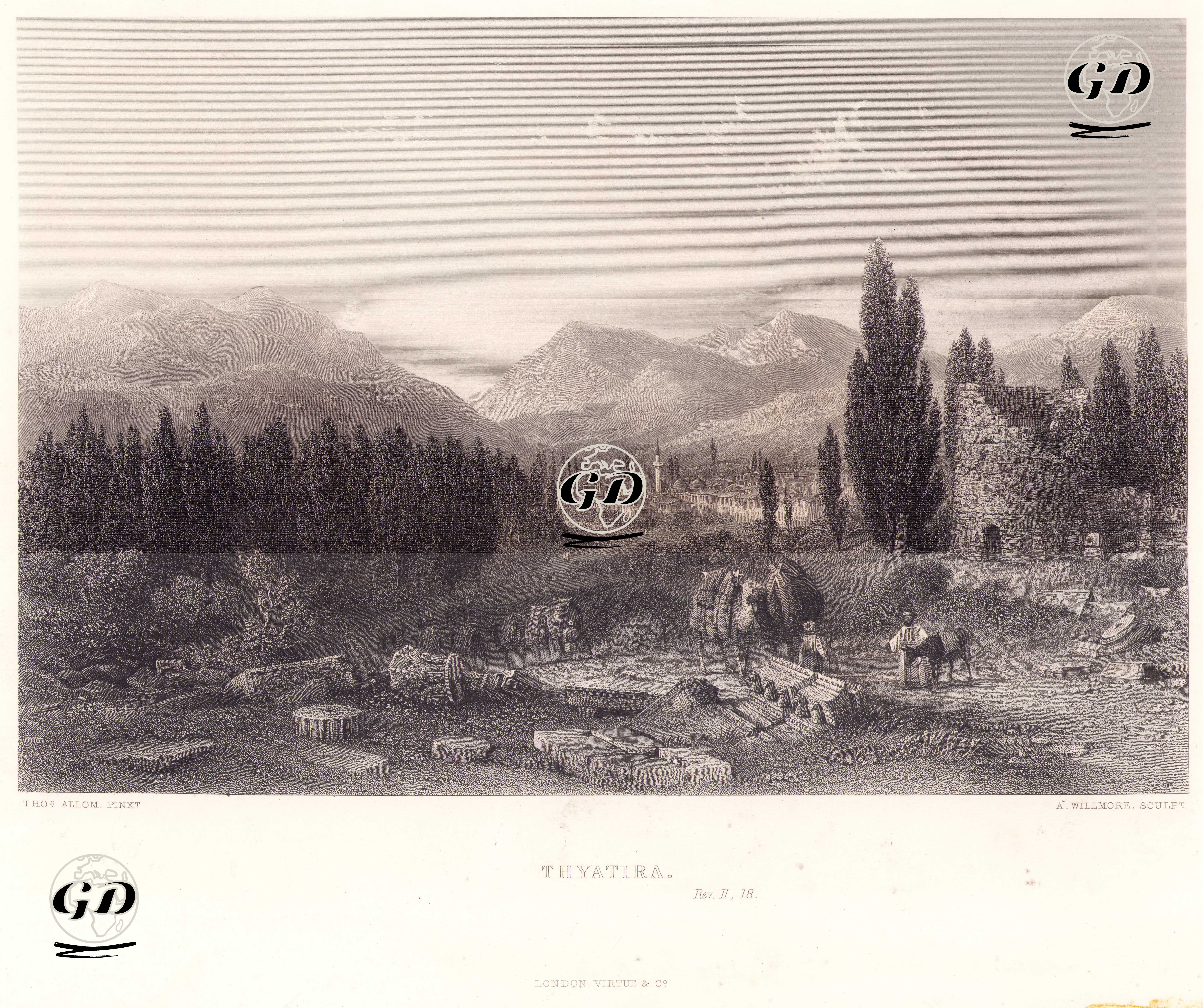 Thyateira Antik Şehri, Akhisar - Thomas Allom (1804-1872) - 1840's-1850's