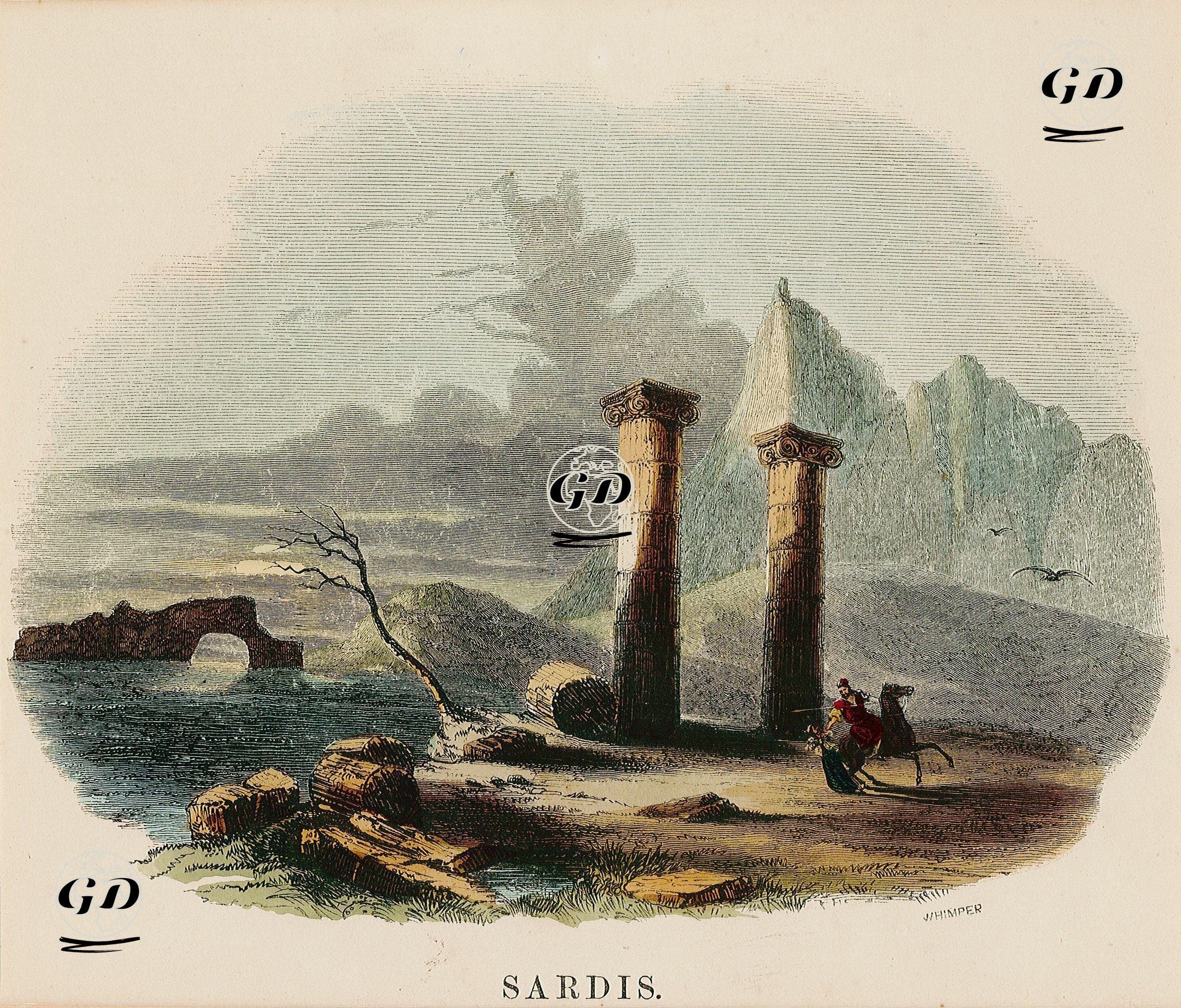 Sardes Antik Şehri Ve Artemis Tapınağı -  - 1840's