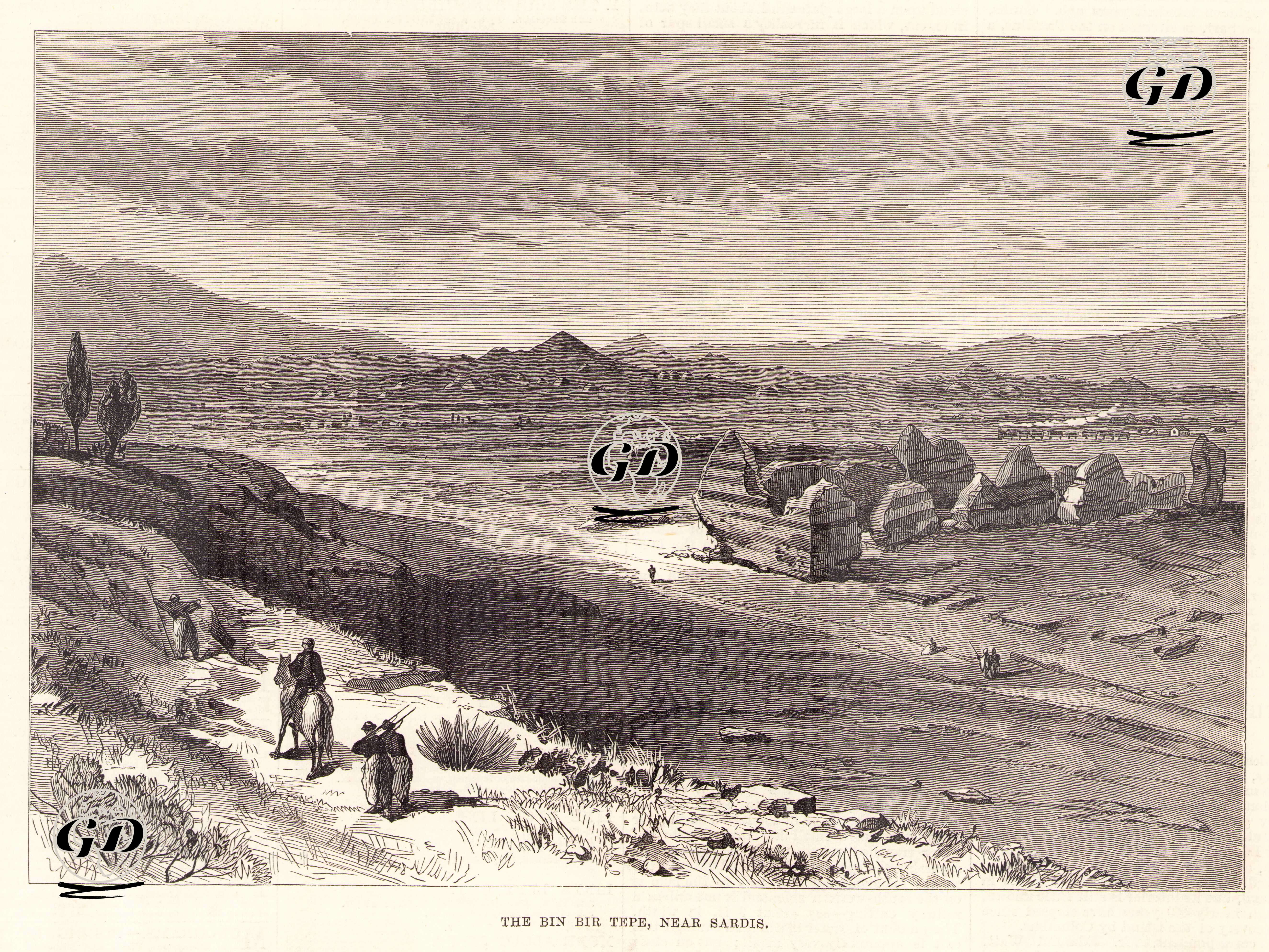 Sardes Antik Şehrininin Yakınlarında Bintepeler Lidya Tümülüs Mezarlık Alanı  -  - 1878