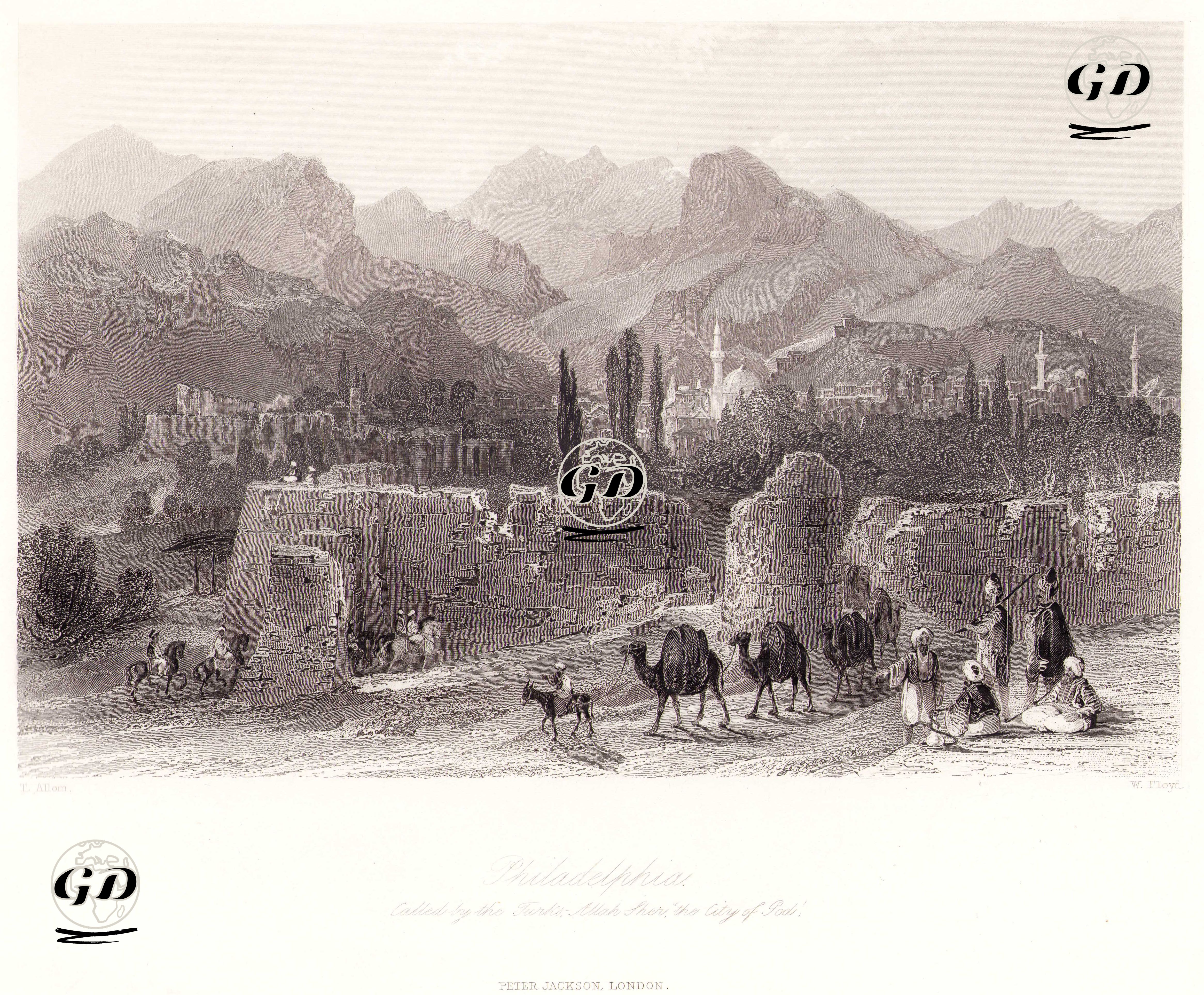 Philadelphia Antik Şehri Ve Alaşehir - Thomas Allom (1804-1872) - 1840's