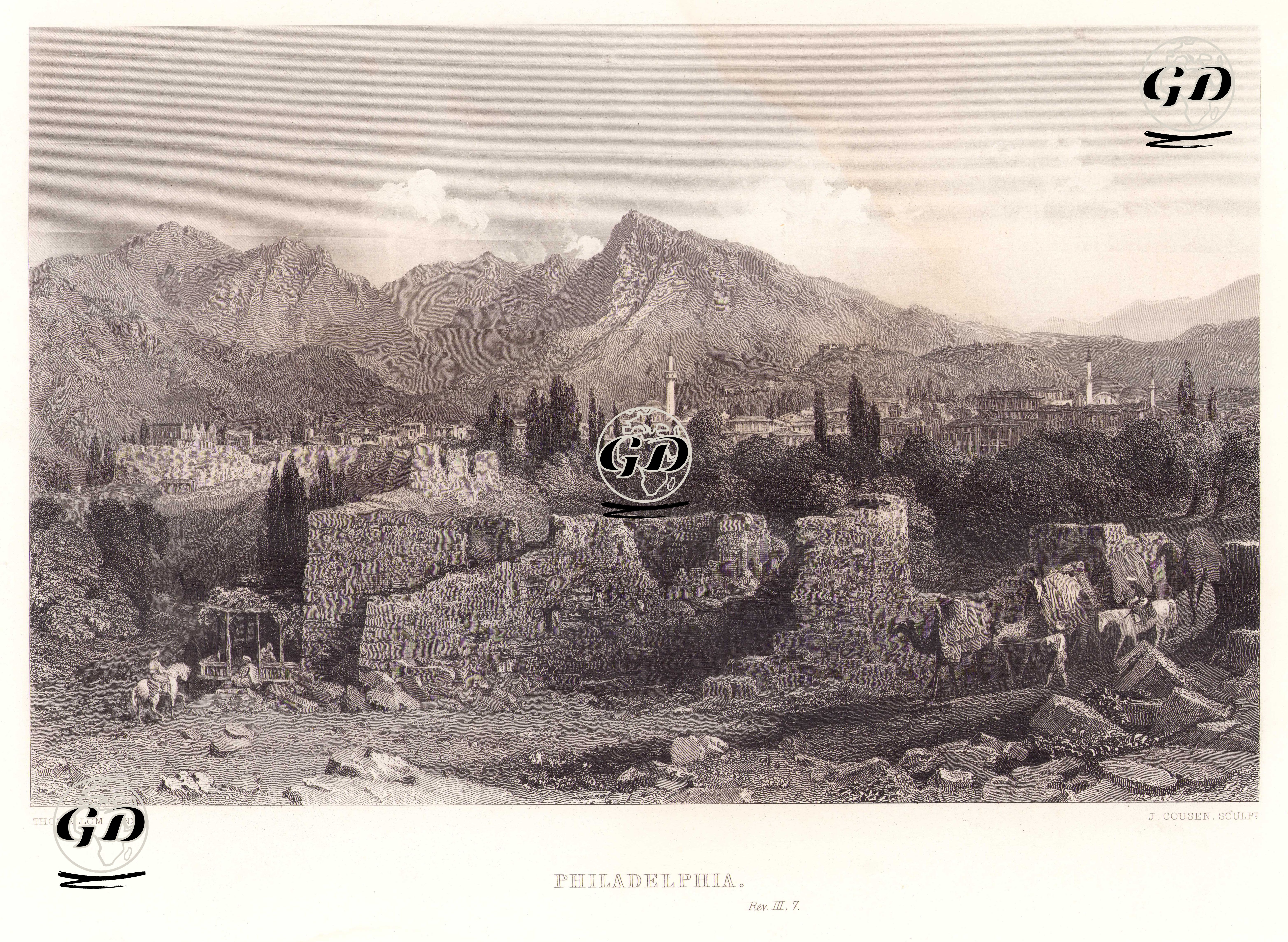 Philadelphia Antik Şehri Ve Alaşehir - Thomas Allom (1804-1872) - 1840's