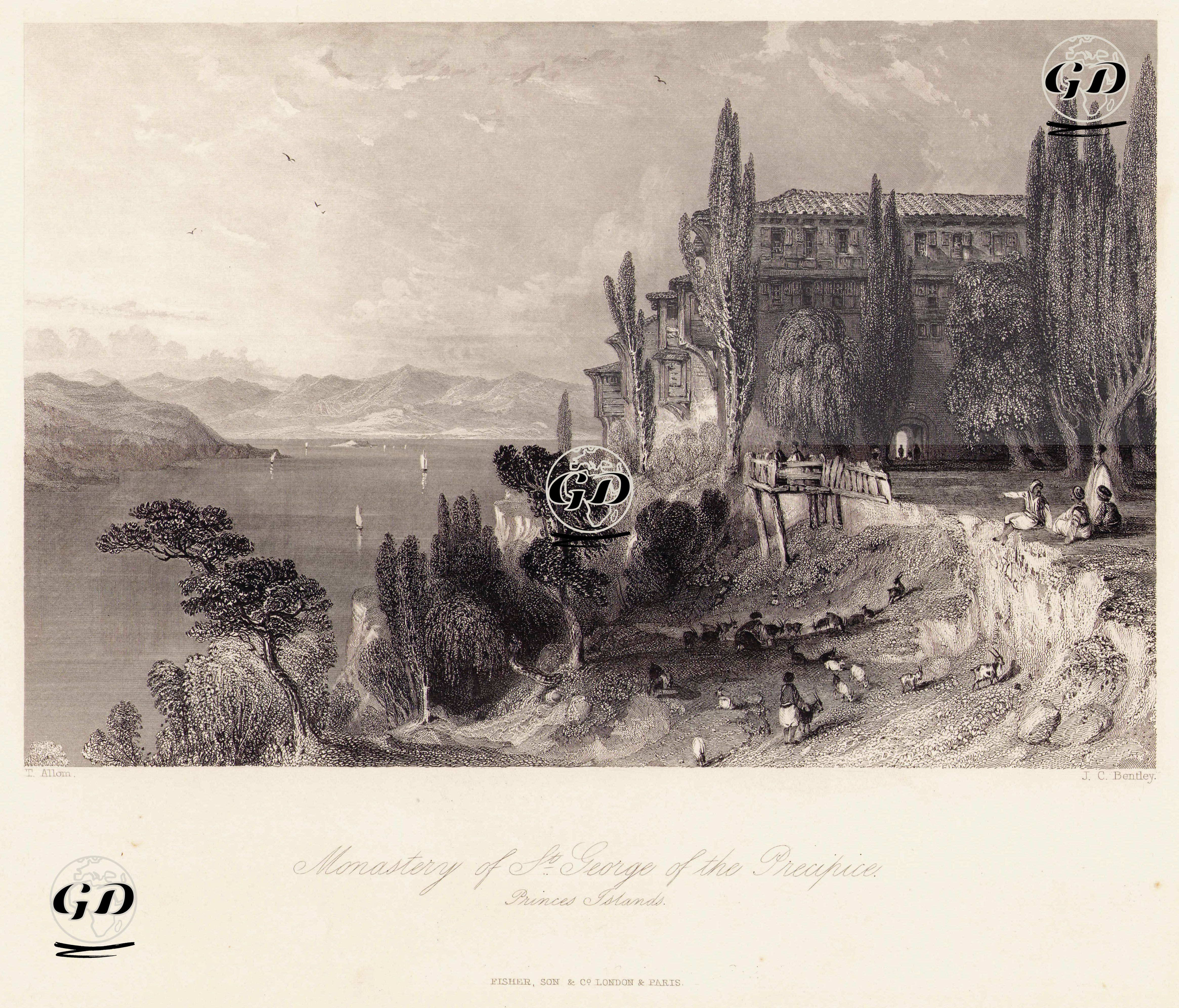 Monastery Of St.George Of The Precipice, Princes Islands - Thomas Allom (1804-1872) - 1838