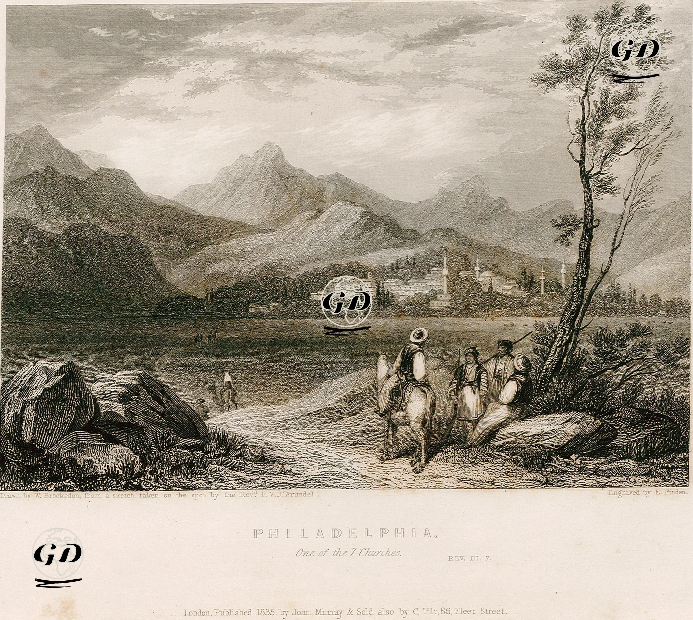 Kutsal Yedi Kiliseden Birinin Bulunduğu Philadelphia Antik Şehri Ve Alaşehir - William Brockedon (1787-1854) - 1835