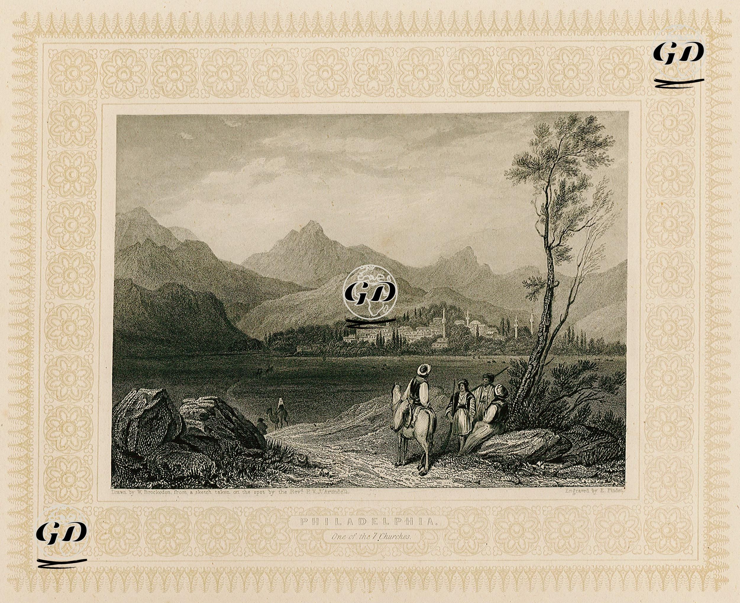 Kutsal Yedi Kiliseden Birinin Bulunduğu Philadelphia Antik Şehri Ve Alaşehir - William Brockedon (1787-1854) - 1830's