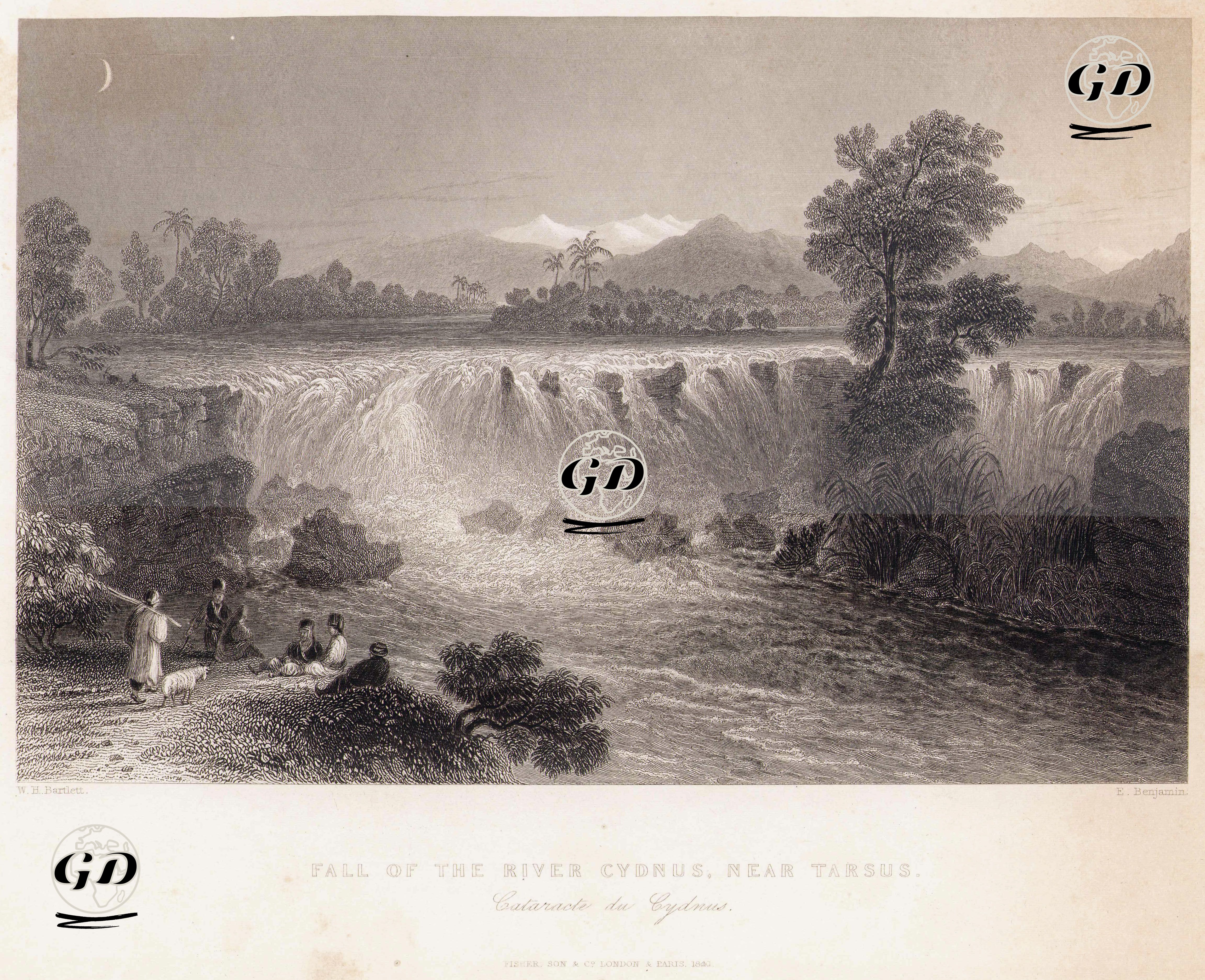 Berdan Çayı Ve Tarsus Şelalesi - William Henry Bartlett (1809-1854) - 1841
