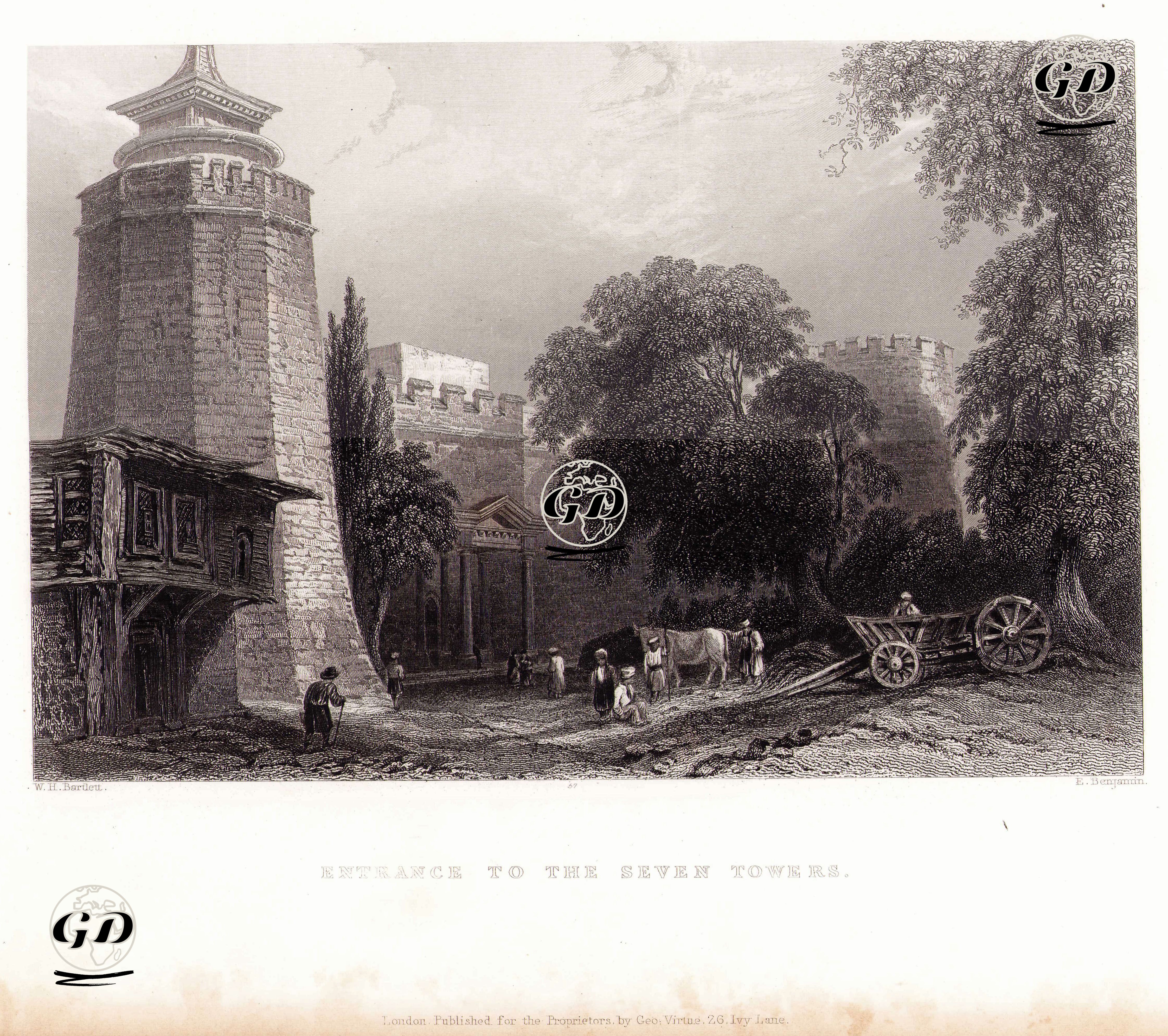 Yedikule Hisarına (Zindanlarına) Giriş - William Henry Bartlett (1809-1854) - 1840