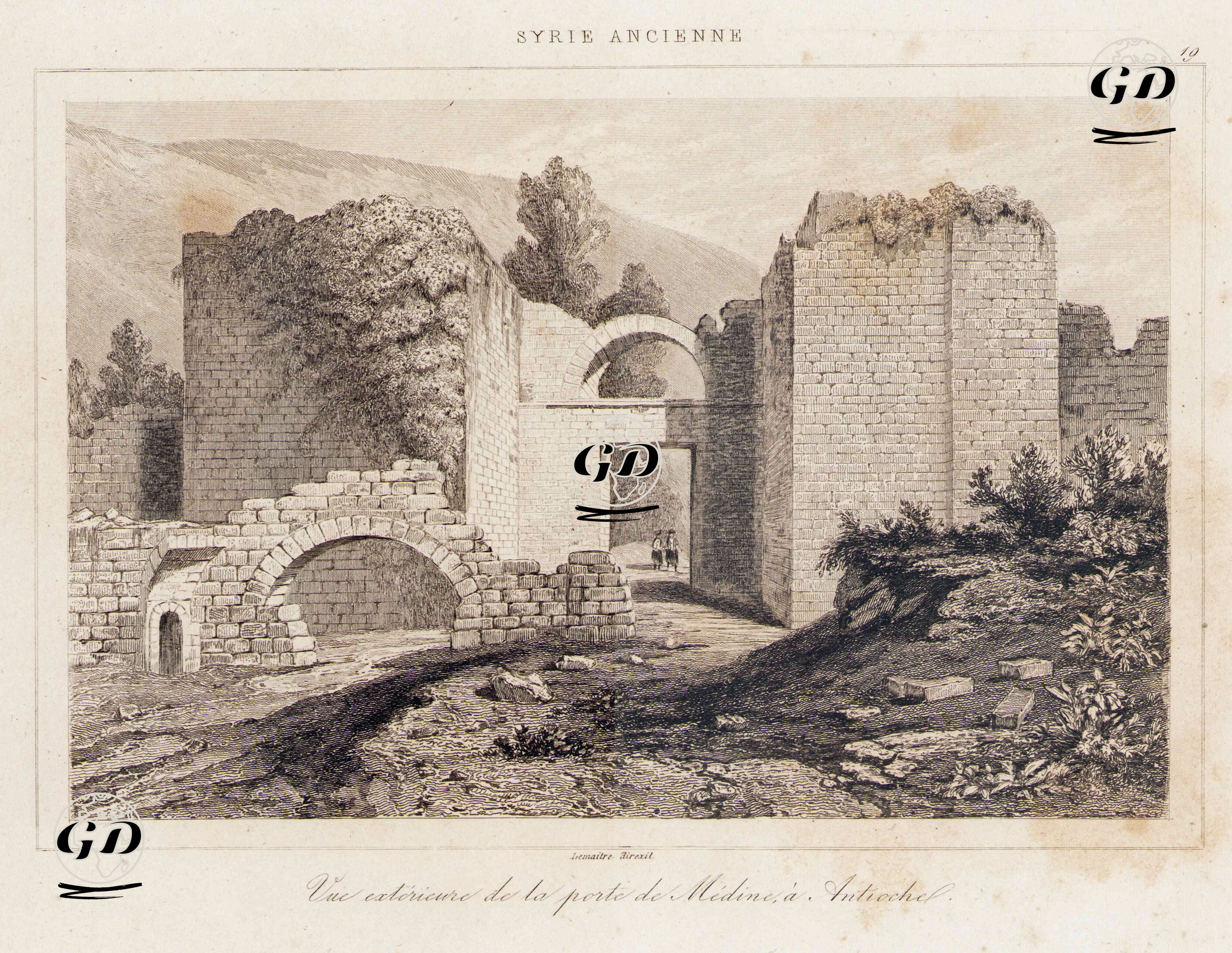 Antakya Halep (Medine-St.Paul) Kapısının Dış Görüntüsü - Augustin Francois Lemaitre (1797-1870) - 1847