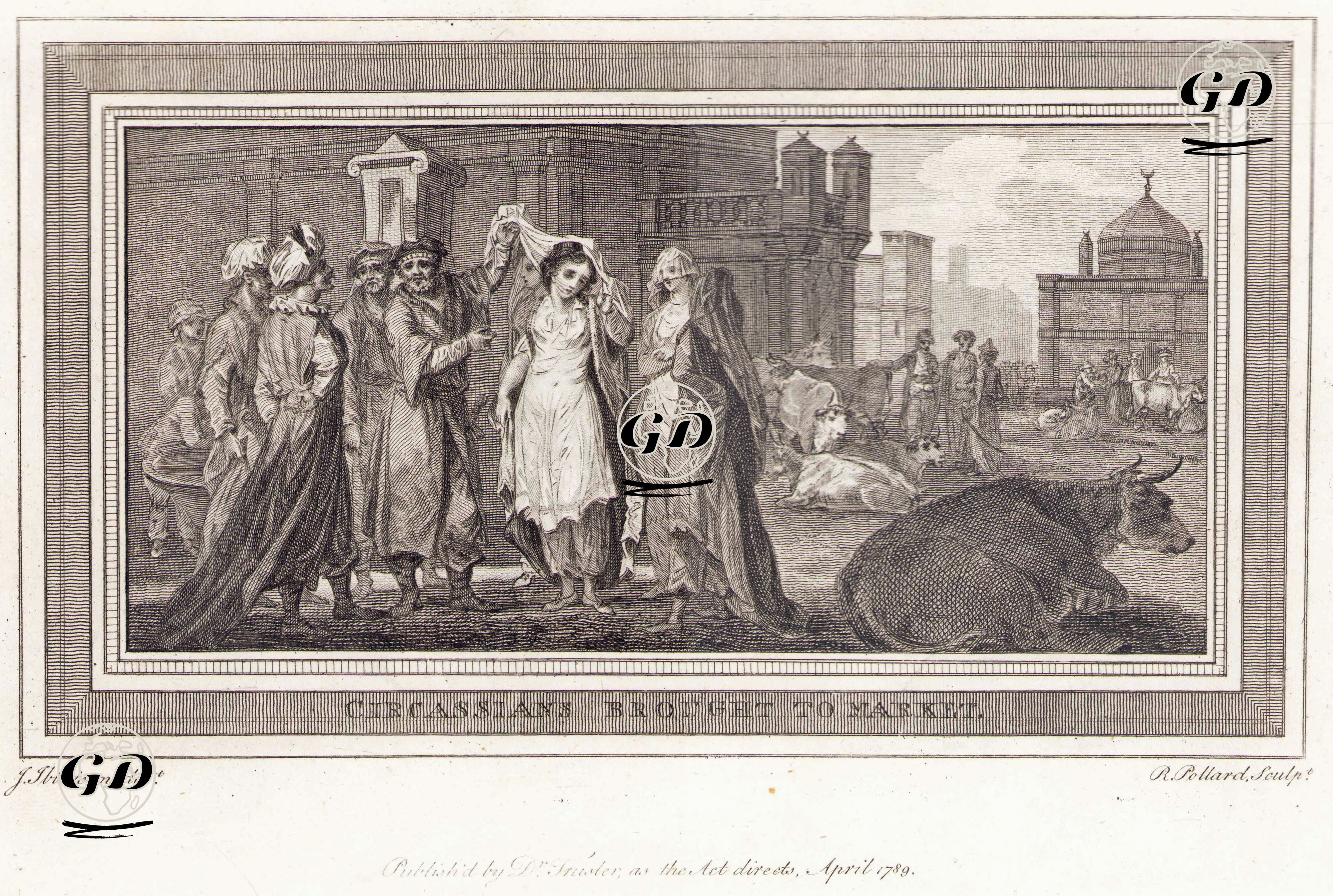 Çerkez Kadınlarının Esir Pazarında Satılması - Julius Caesar Ibbetson (1759-1817) - 1789