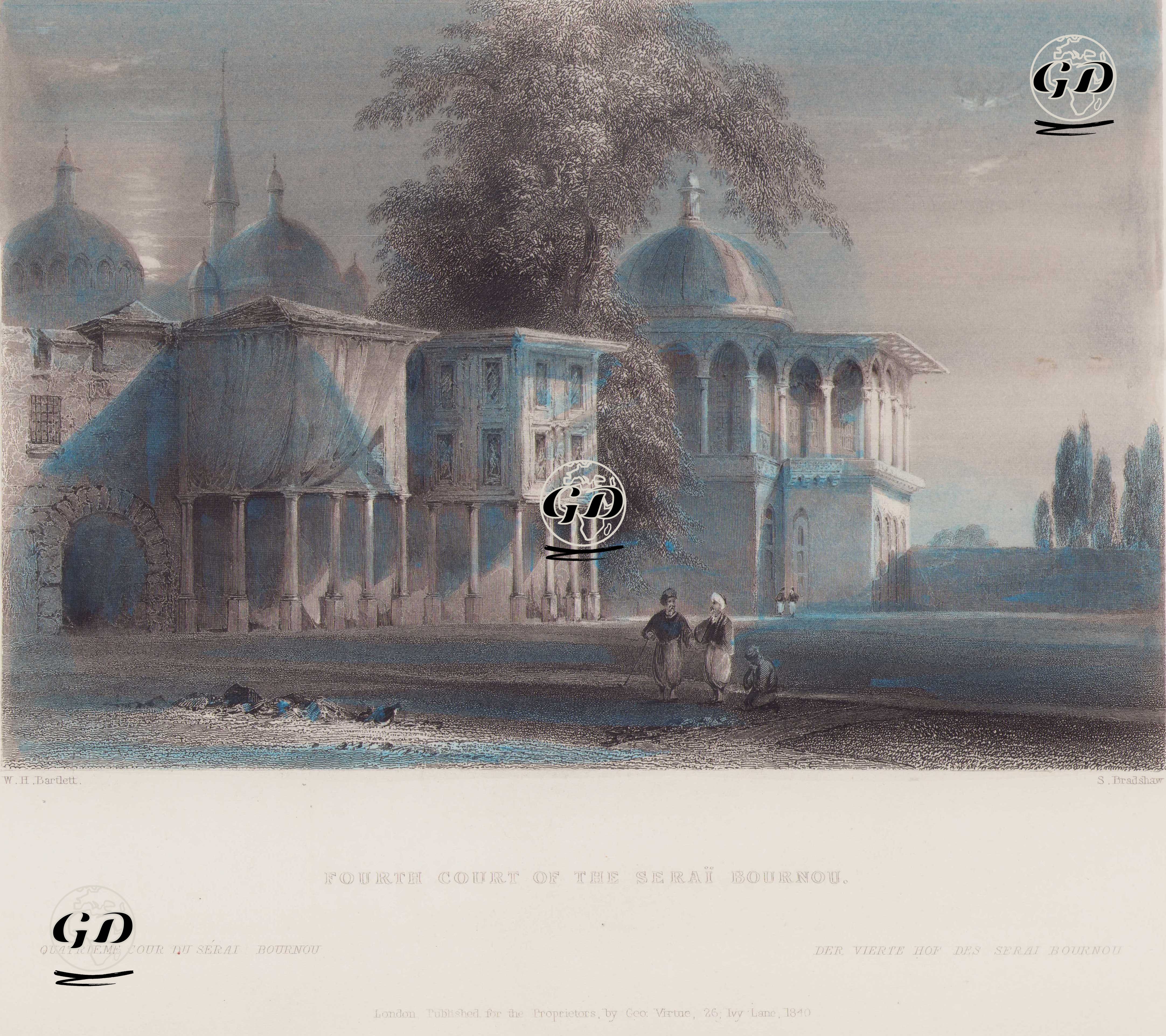Topkapı Sarayının Dördüncü Avlusu (Köşkler Bahçesi) - William Henry Bartlett (1809-1854) - 1840