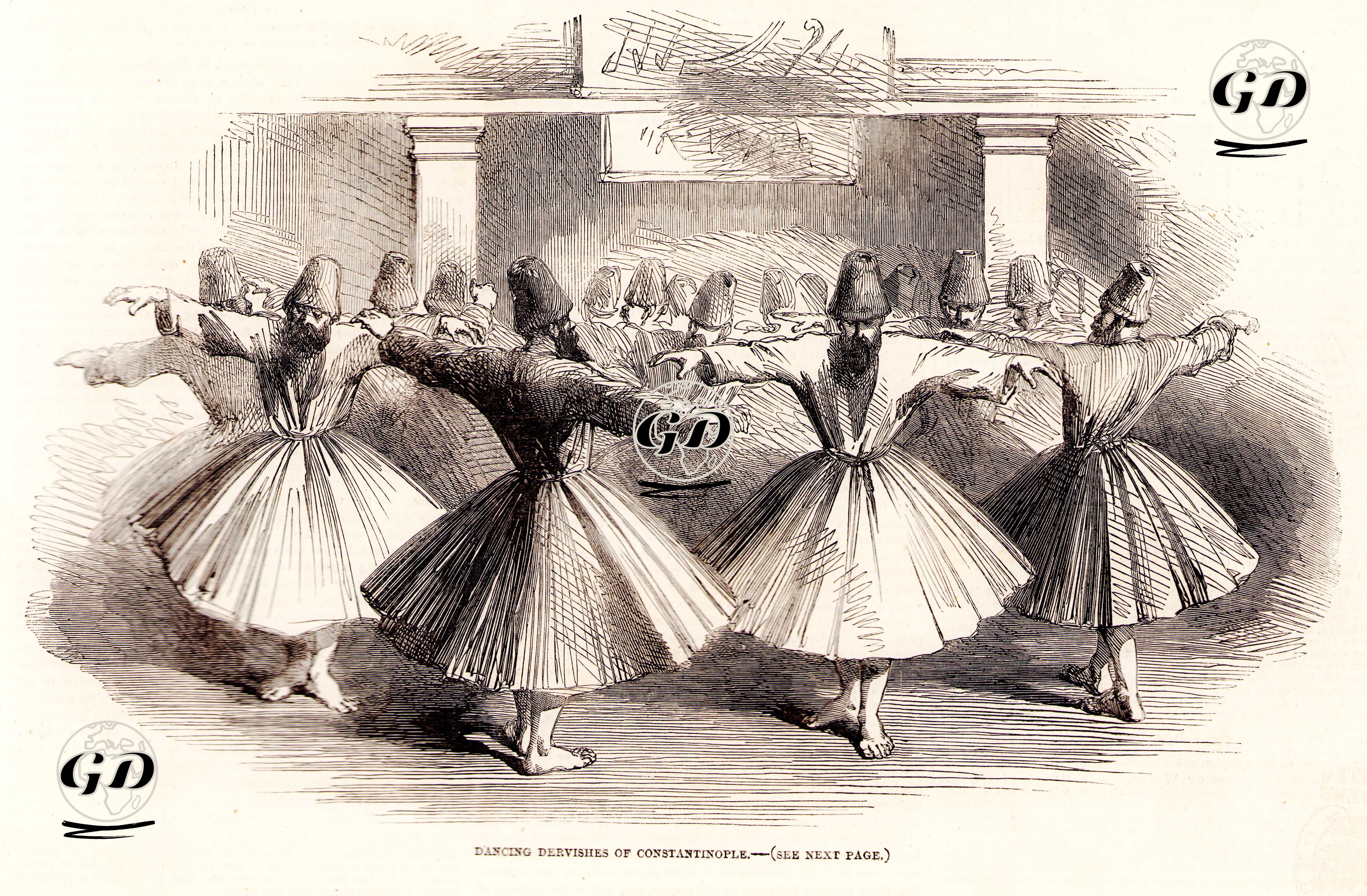 İstanbul'da Sema Yapan Mevleviler  -  - 1853