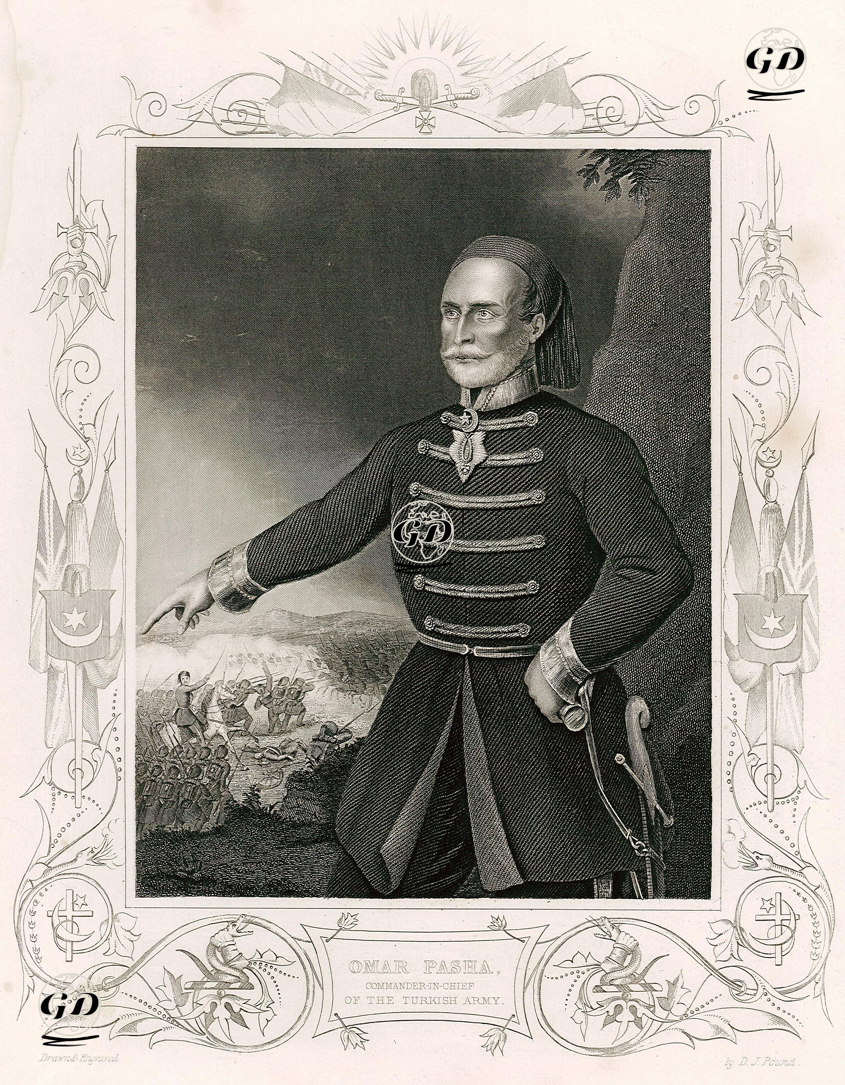 1853-1856 Osmanlı-Rus Savaşı (Kırım Savaşı) Sırasında Türk Ordusunun Başkomutanı Ömer Lütfi Paşa - Daniel John Pound (1820-1894) - 1850's
