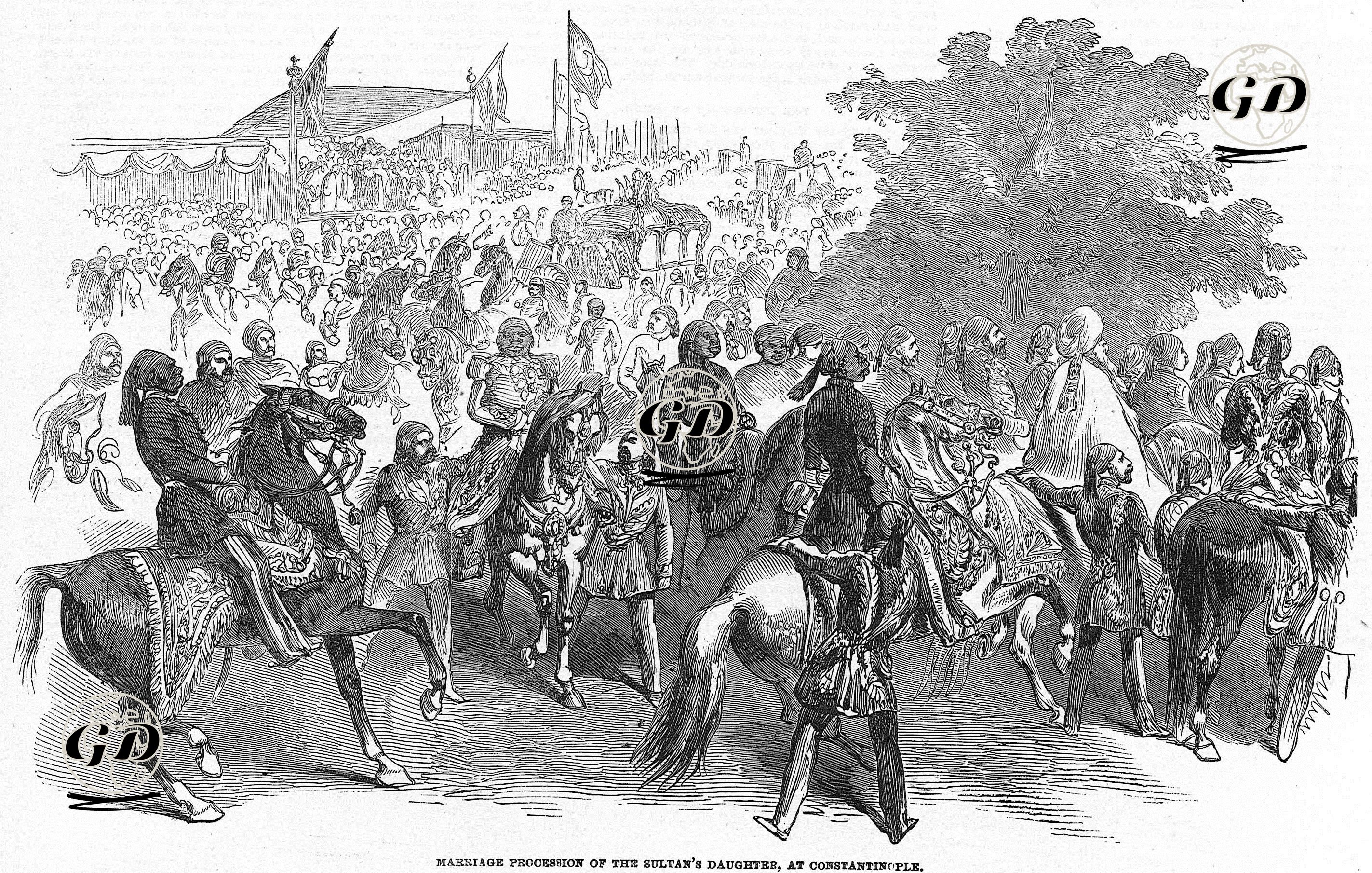 Padişah Abdülmecid'in Kızının Evlilik Geçit Töreni, İstanbul  -  - 1854