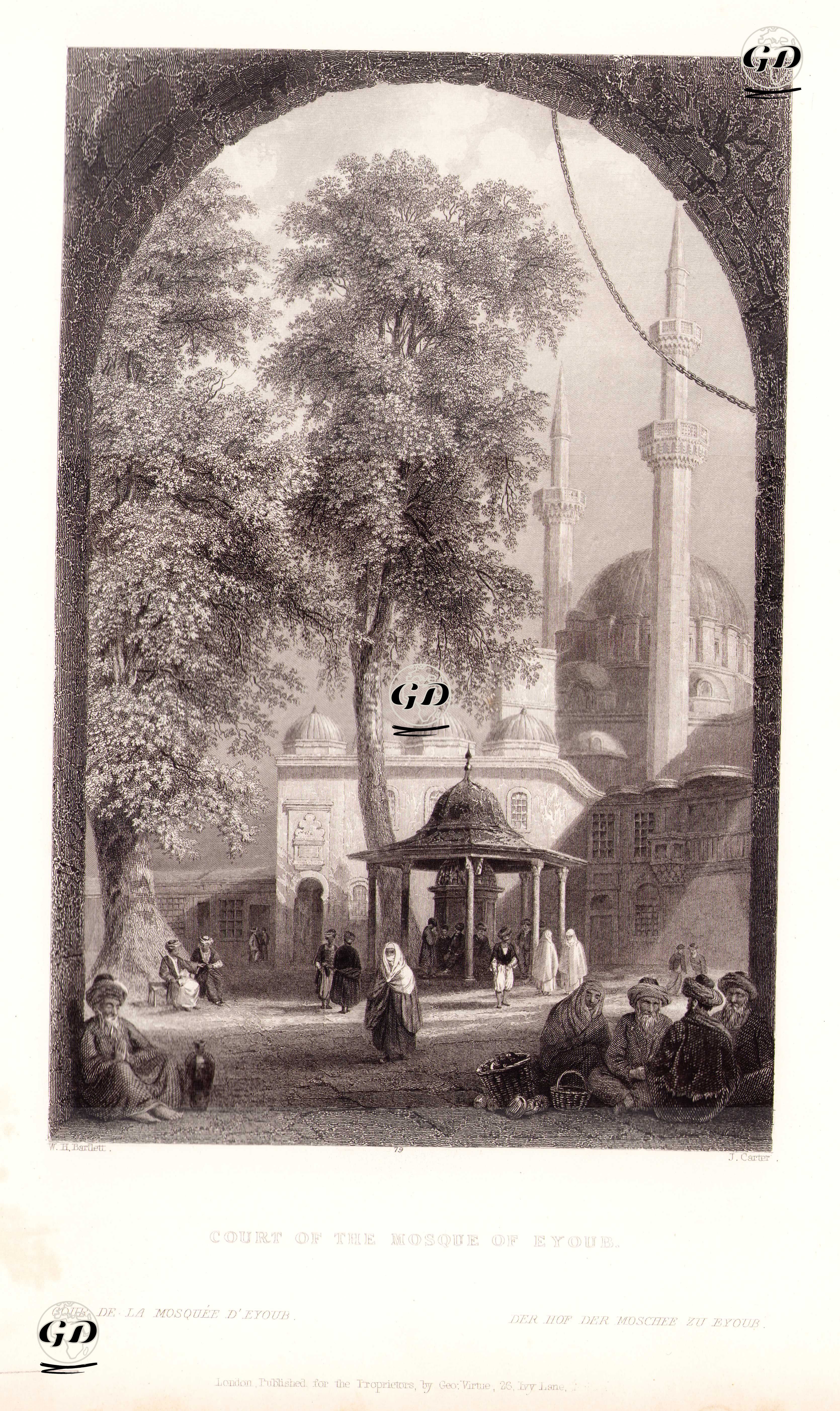 Eyüp Sultan Camisi Ve Avlusu - William Henry Bartlett (1809-1854) - 1854