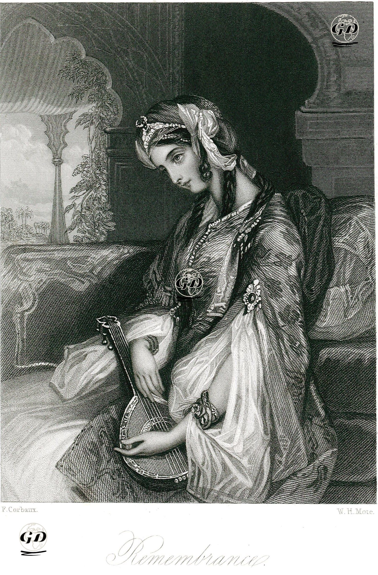 Hatıralarını Düşünen Kadın - Fanny Corbaux (1812-1883) - 1849