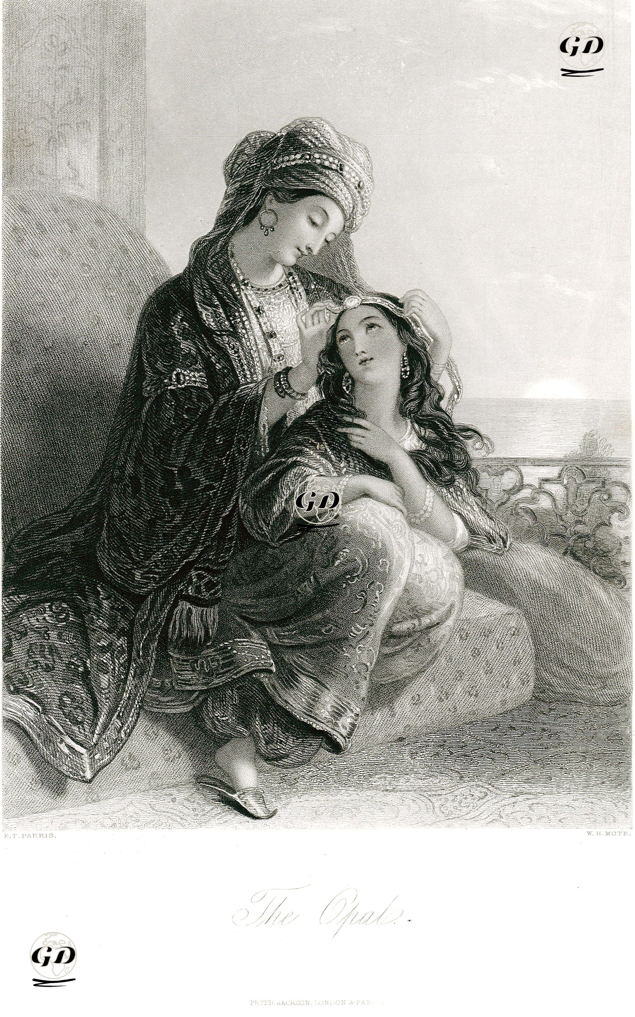 Opal Taşından Yapılmış Taç Takan Kadın - Edmund Thomas Parris (1793-1873) - 1840's-1850's