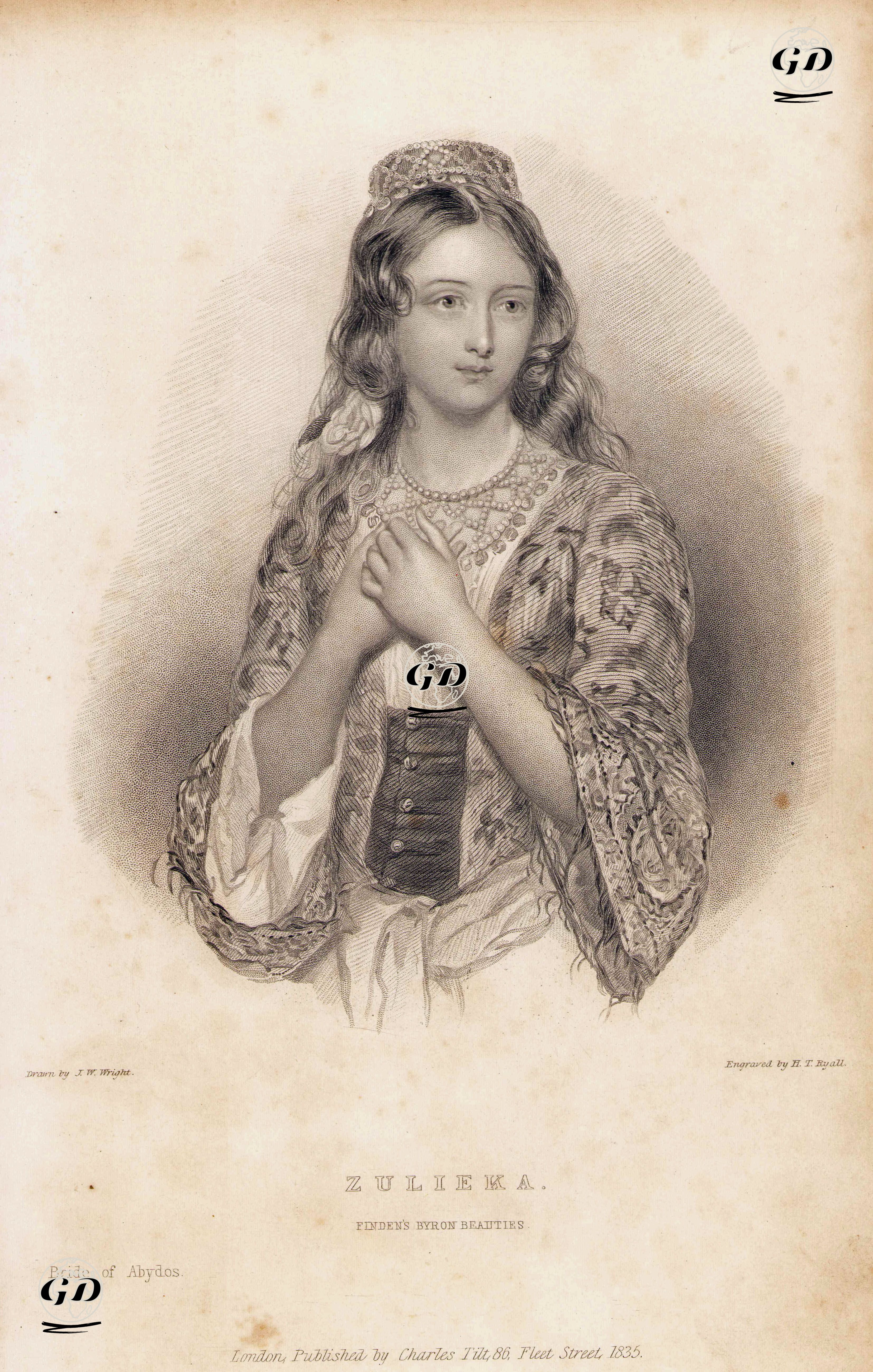 Abodos'un Gelini Züleyha - John William Wright (1802 -1848) - 1835