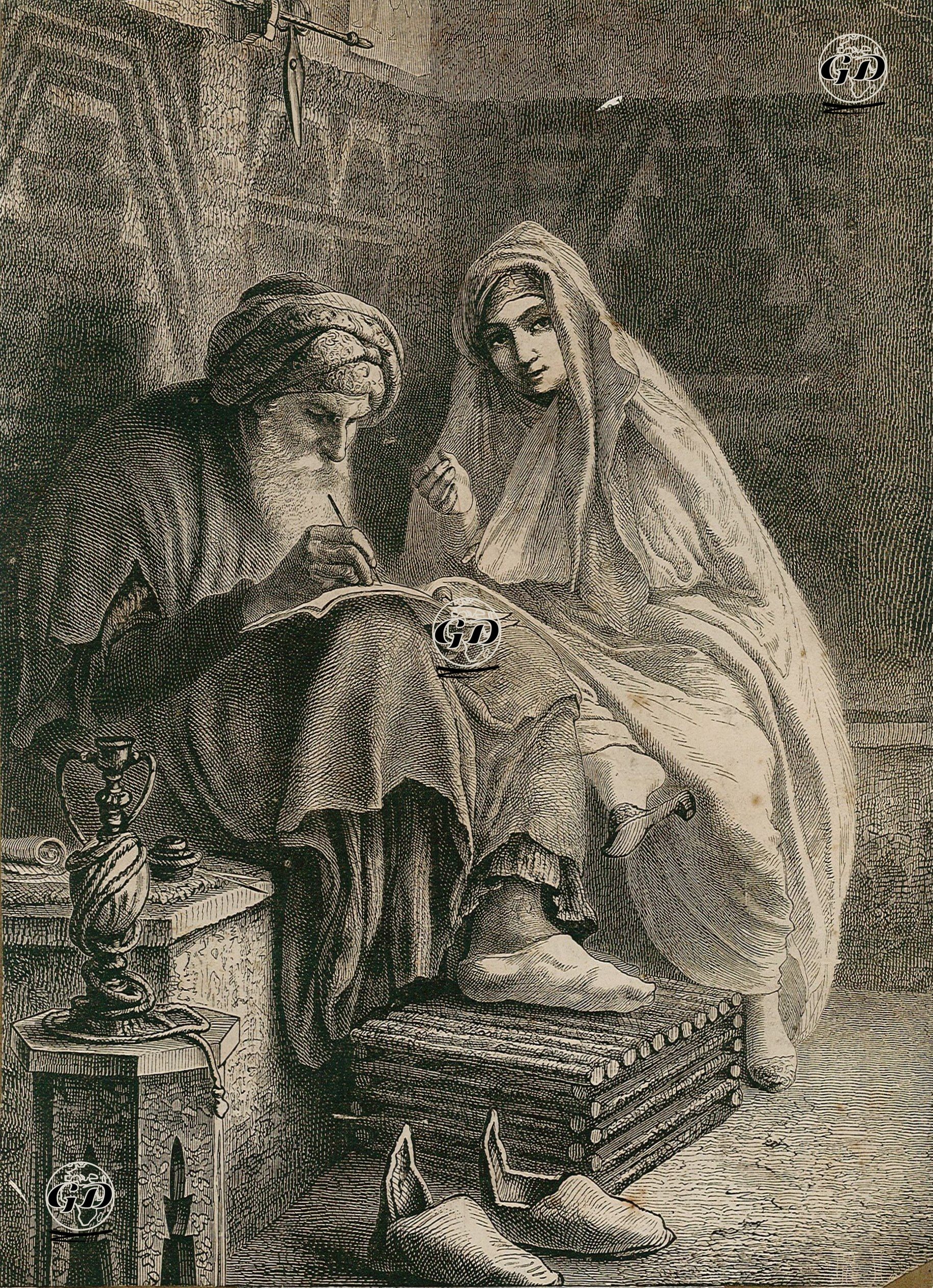 Eastern Letter Writer: Dictating The Answer -  - 1850's-1860's
