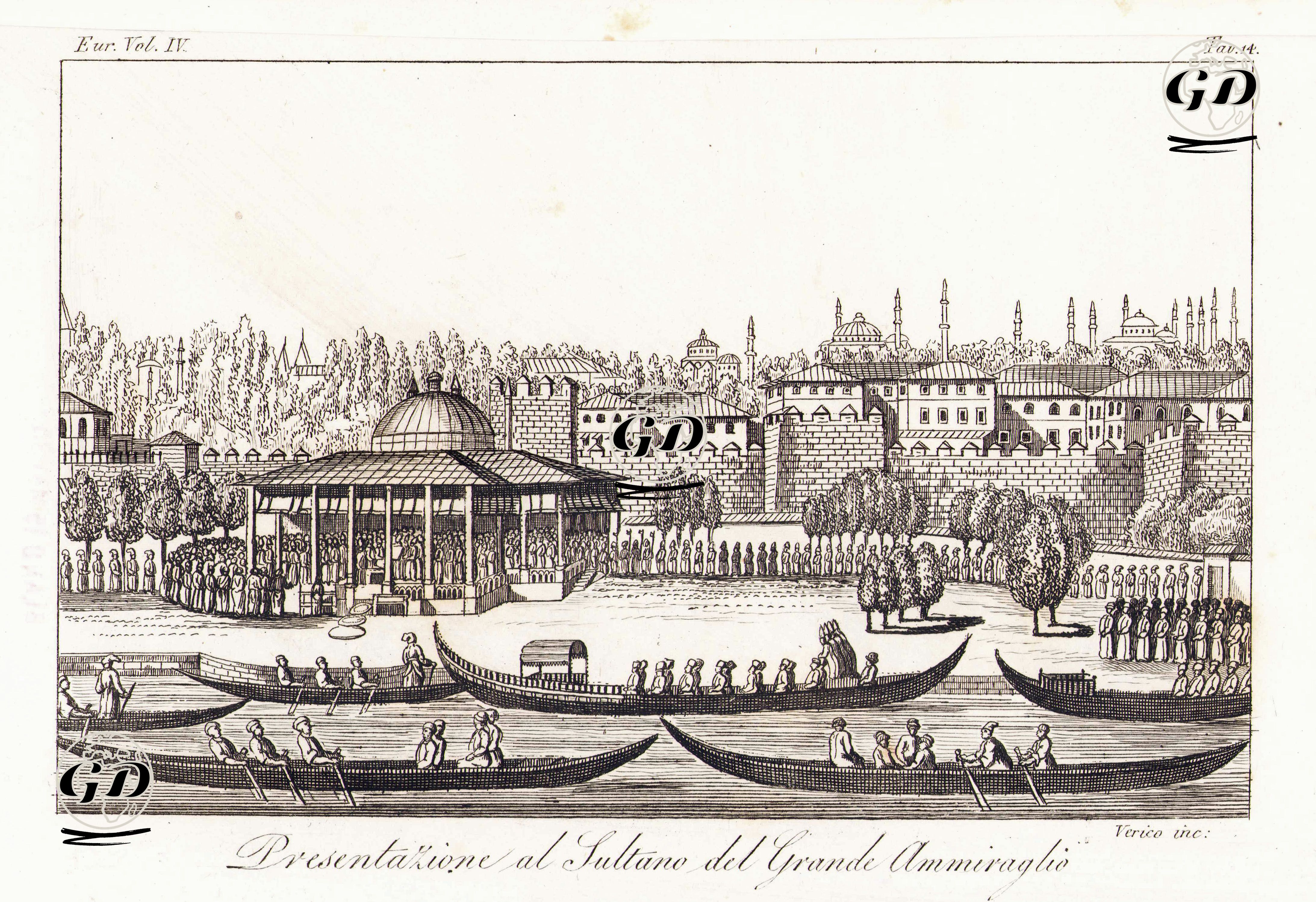 Presentazione Al Sultano Del Grande Ammiraglio (The Sultan (Padisah) Mahmud II. Saluting The Navy On The Expedition From The Yali Mansion (or Cebeciler Mansion)) -  - 1827