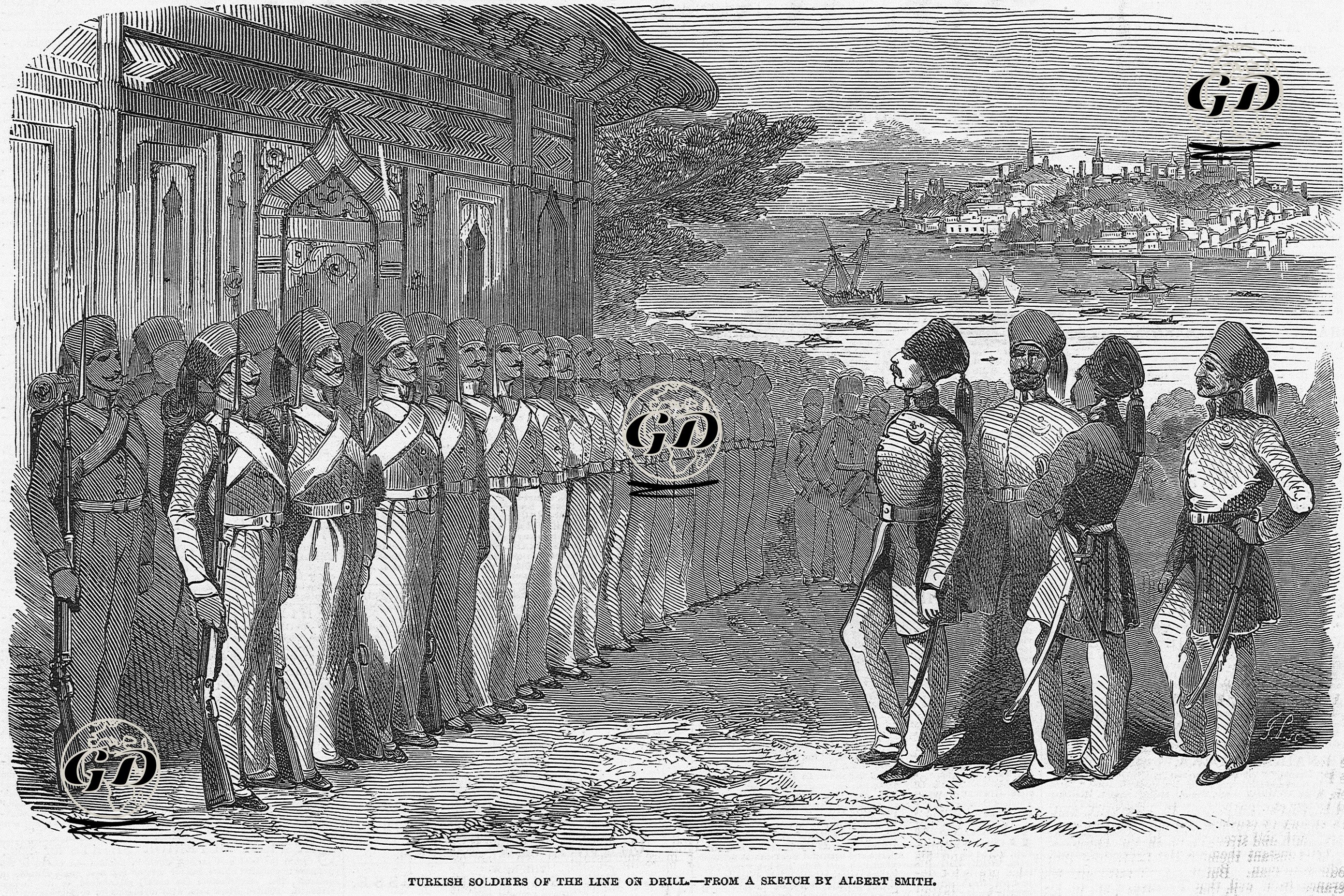 İstanbulda Talim Yapan Türk Askerleri  -  - 1849
