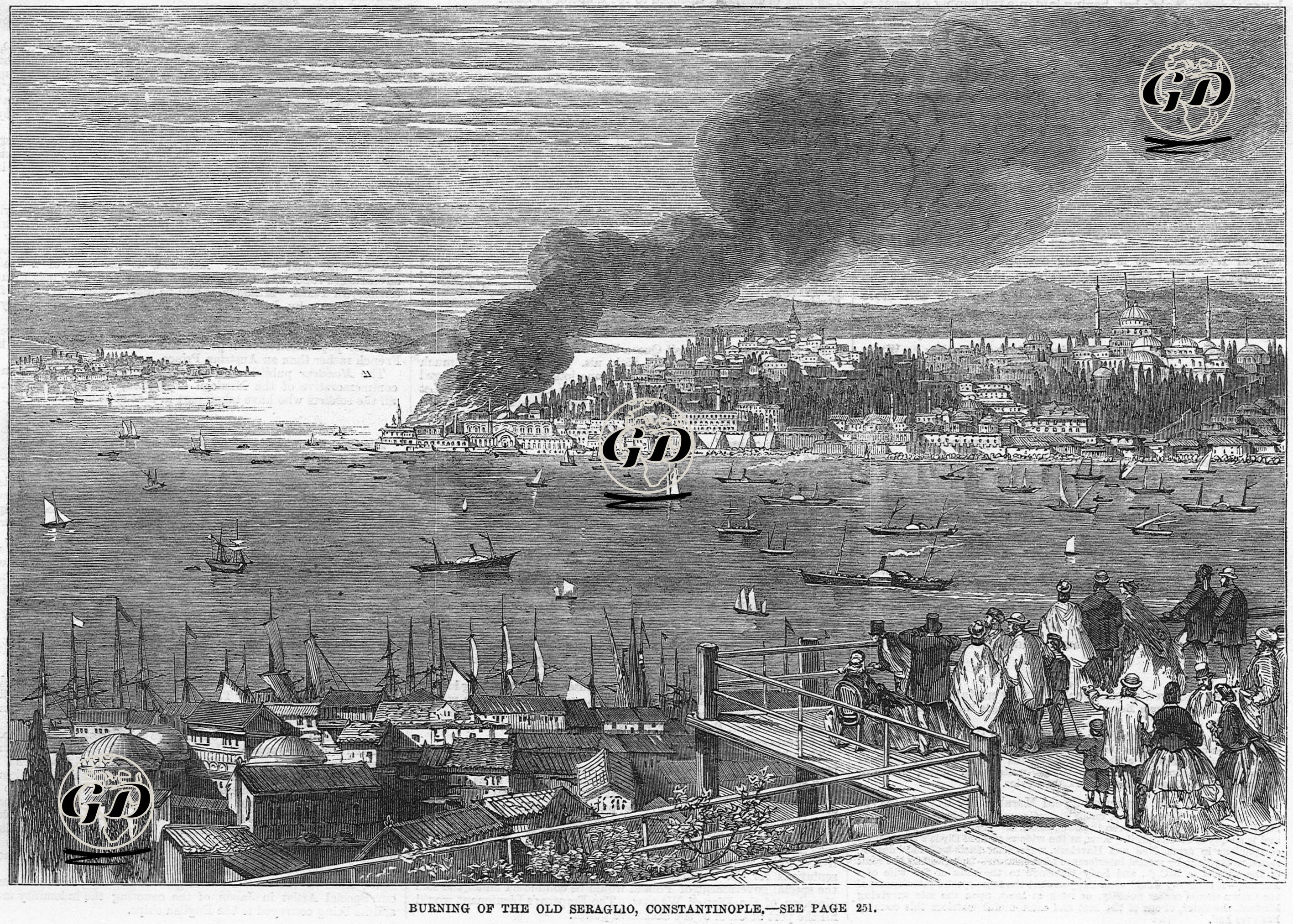 Padişah II.Mahmud'un Yaptırdığı Topkapı Sahil Sarayında Yangın -  - 1863