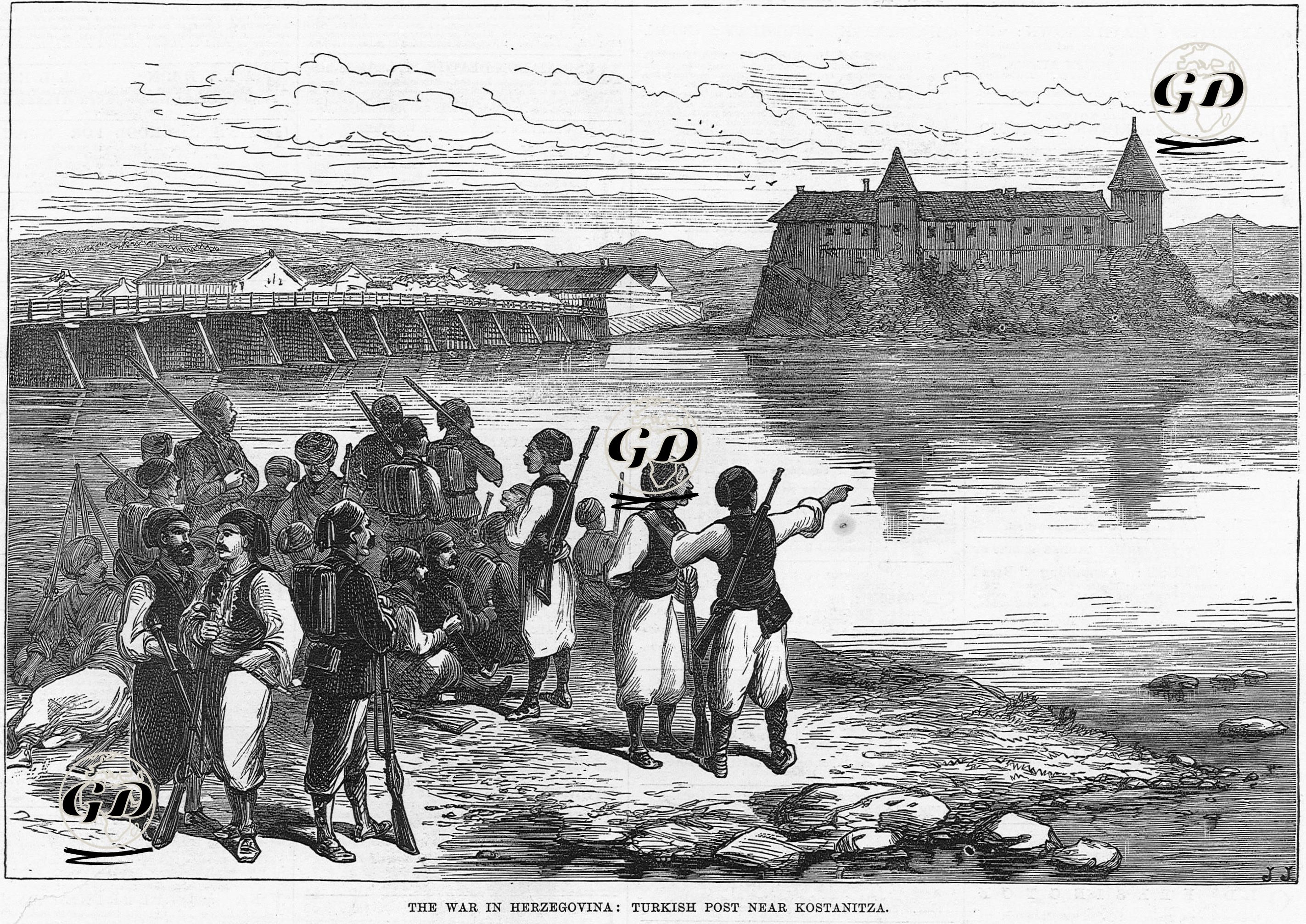 The War In Herzegovina, Turkish Post Near Kostanitza  -  - 1875
