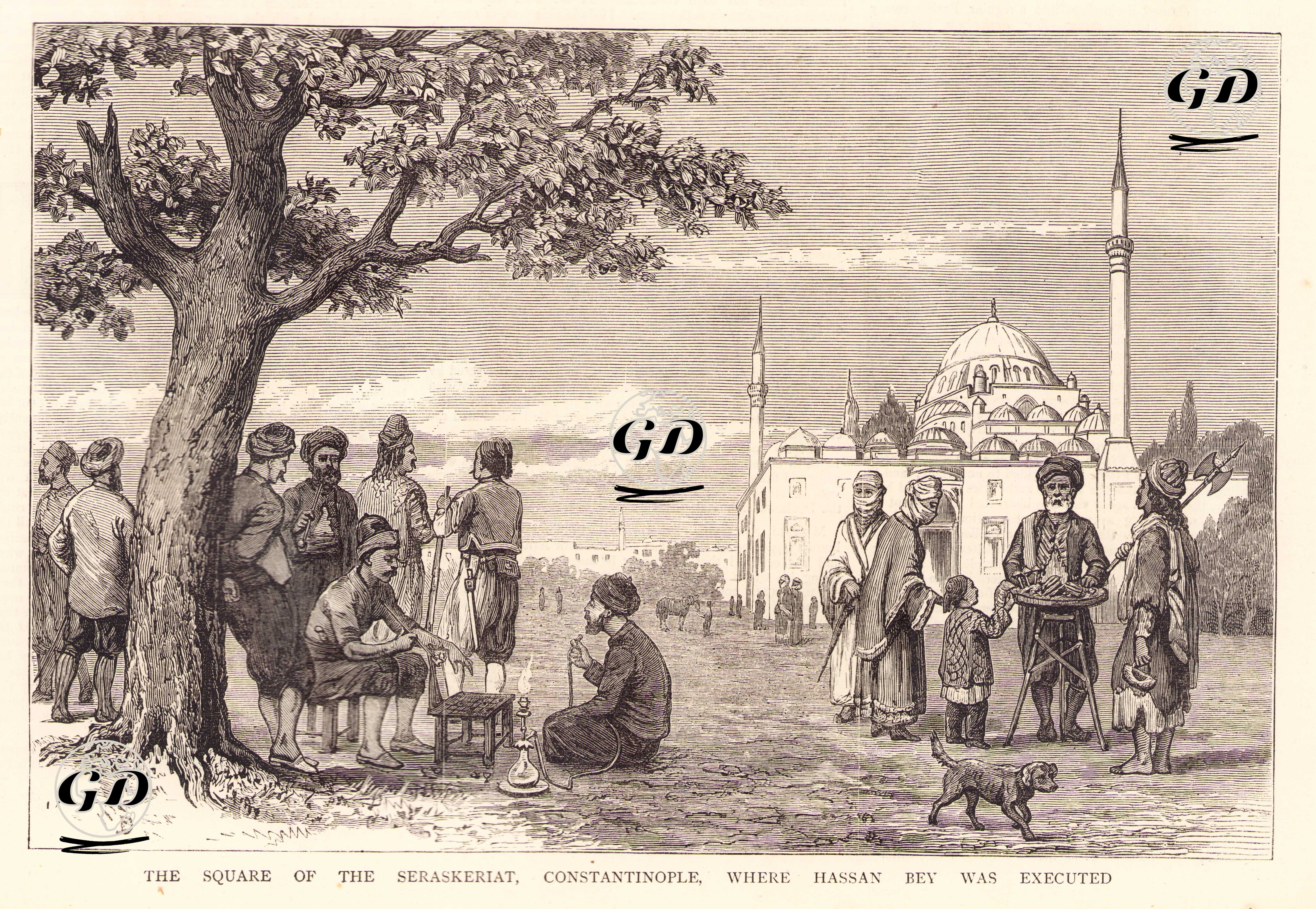 İstanbul'da Çerkes Hasan Beyin İdam Edildiği Beyazıt Meydan -  - 1876