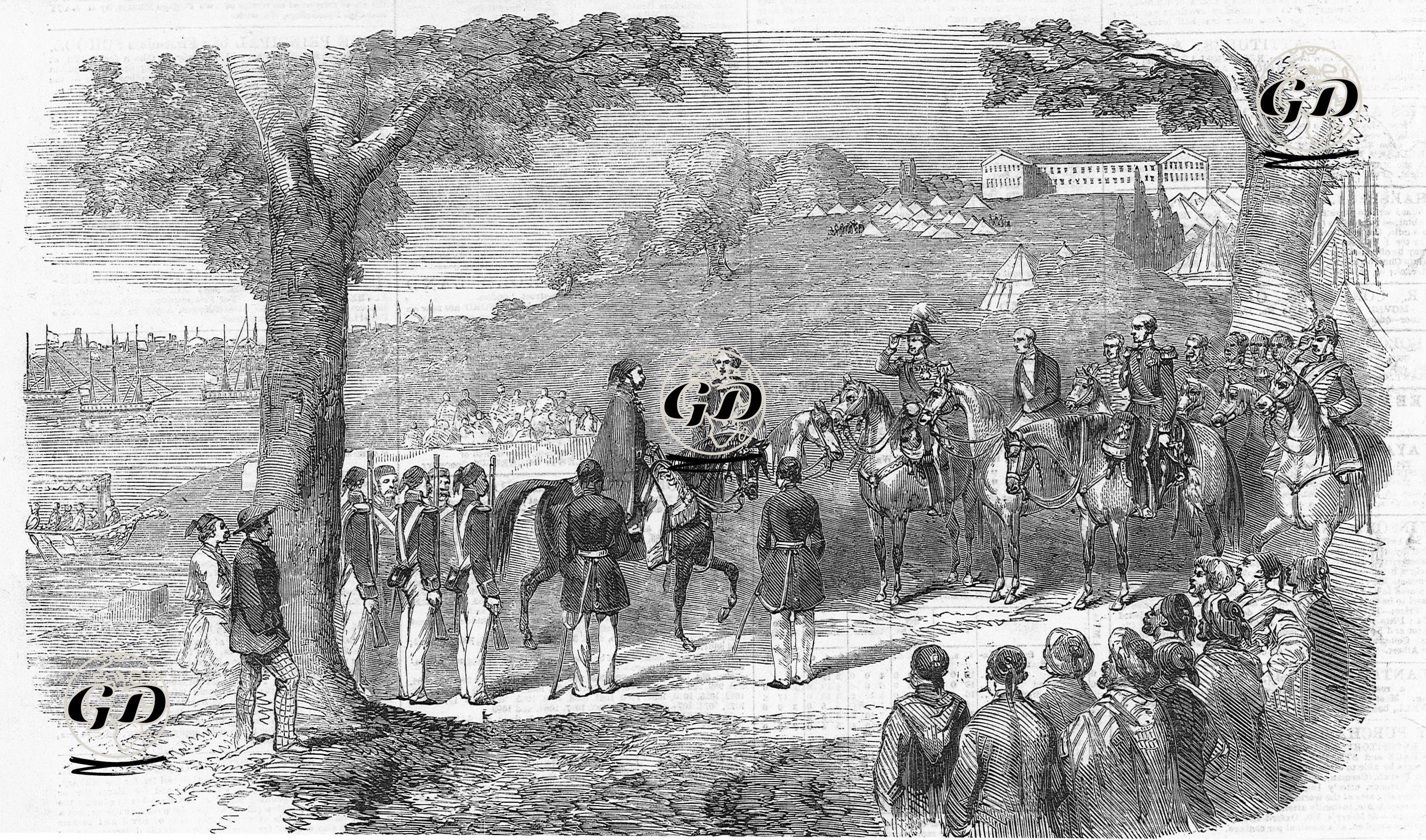 1853-1856 Osmanlı-Rus Savaşı (Kırım Savaşı) Sırasında Padişah Abdülmecid'in Üsküdardaki İngiliz Kampını Ziyareti  -  - 1854