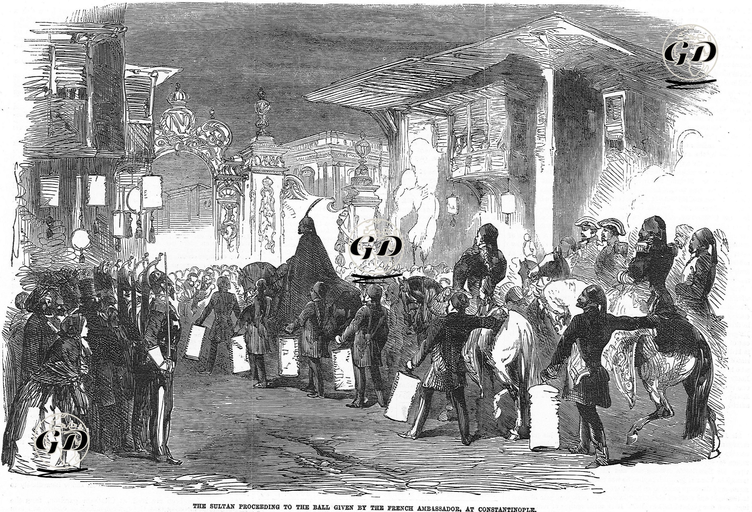 Fransız Büyükelçisinin Verdiği Baloya Padişah Abdülmecid'in Gelişi -  - 1856