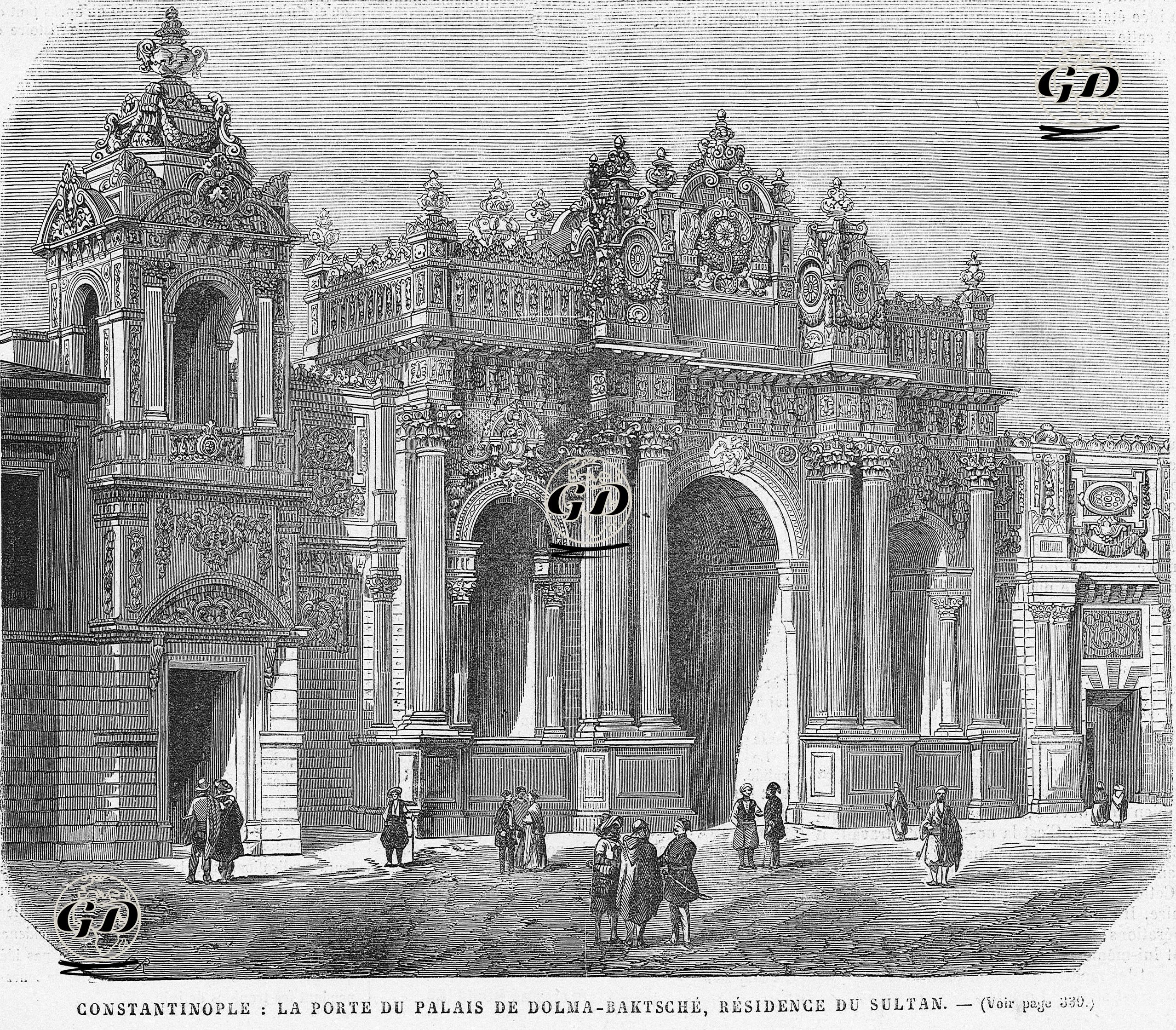 Padişahın Kaldığı Dolmabahçe Sarayının Kapısı  -  - 1867
