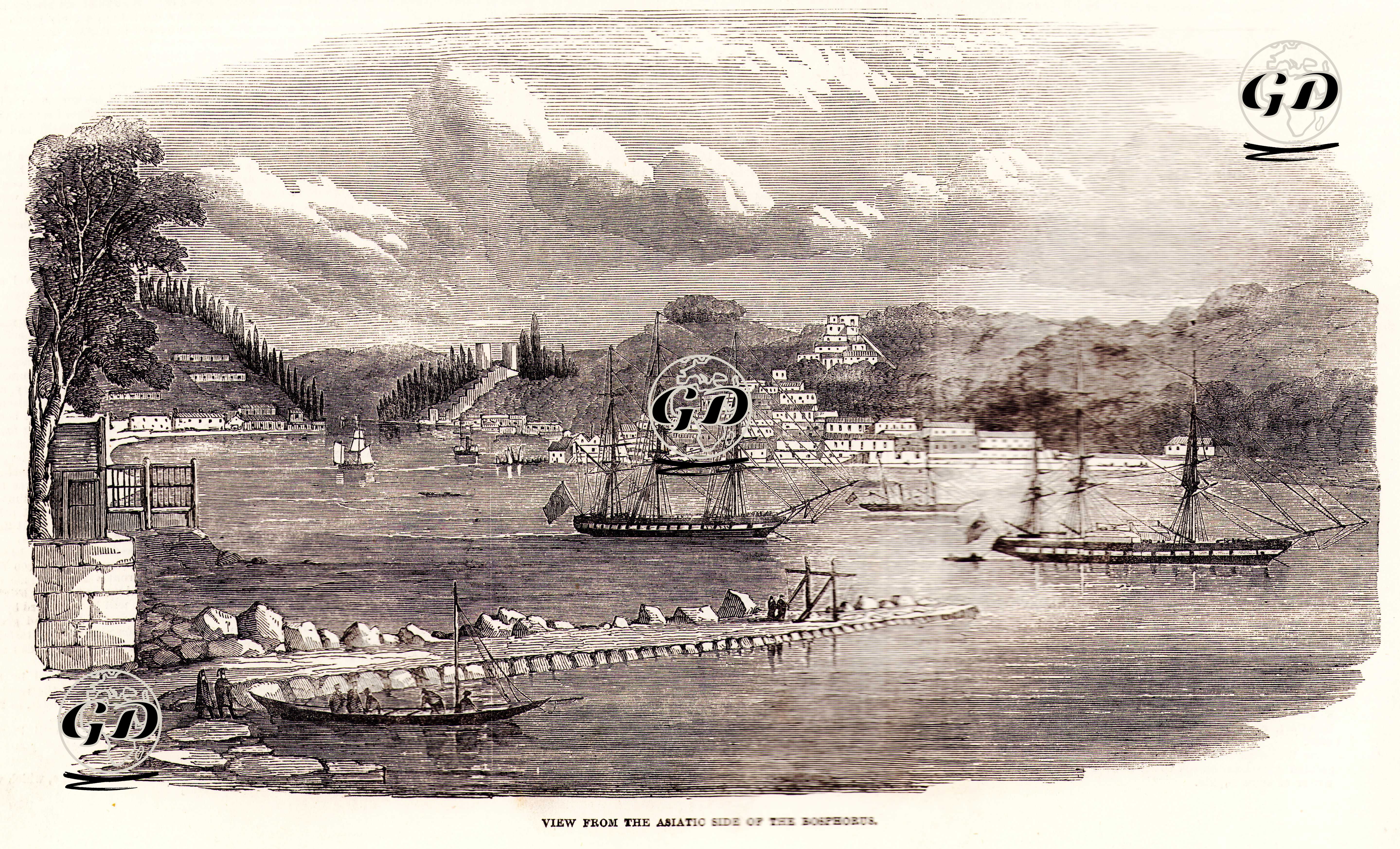 Boğaziçinin Asya Tarafından Manzara -  - 1853