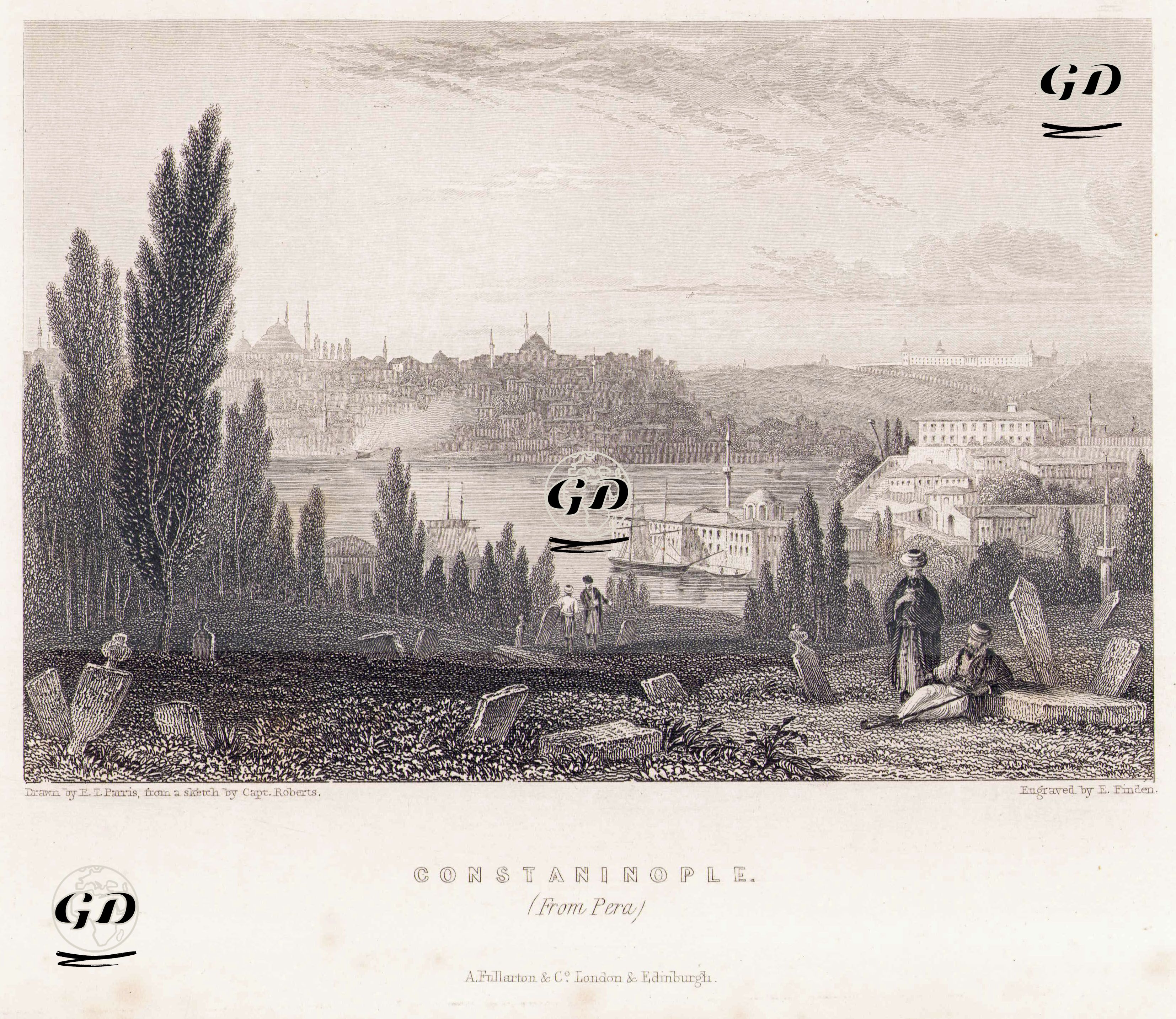 Peradan (Tepebaşından) Kasımpaşa ve Haliç - Edmund Thomas Parris (1793-1873) - 1833