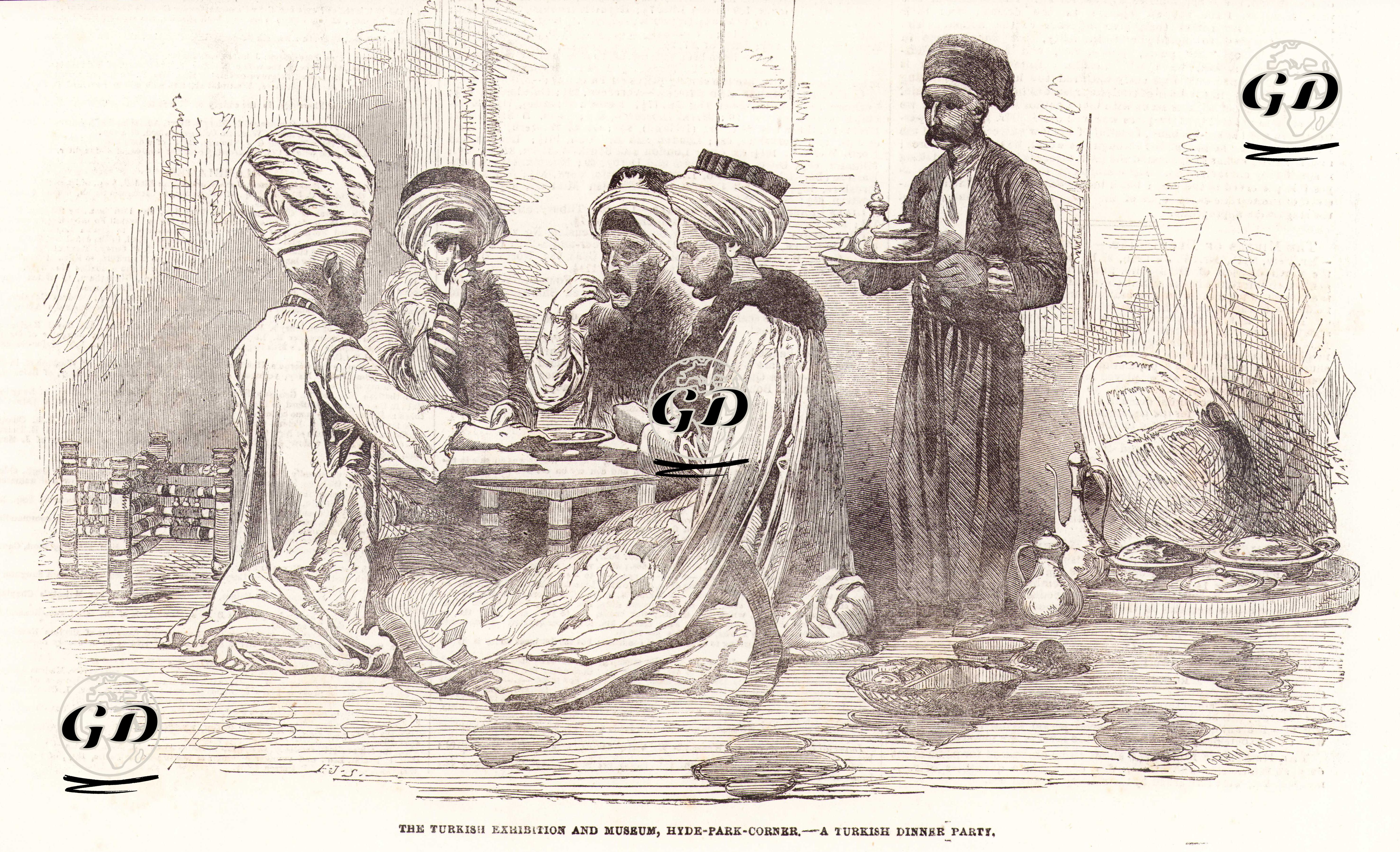 Bir Türk akşam Yemeği, Hyde Park Cornerde Gerçekleştirilen Türk Sergi ve Müzesinden  -  - 1854