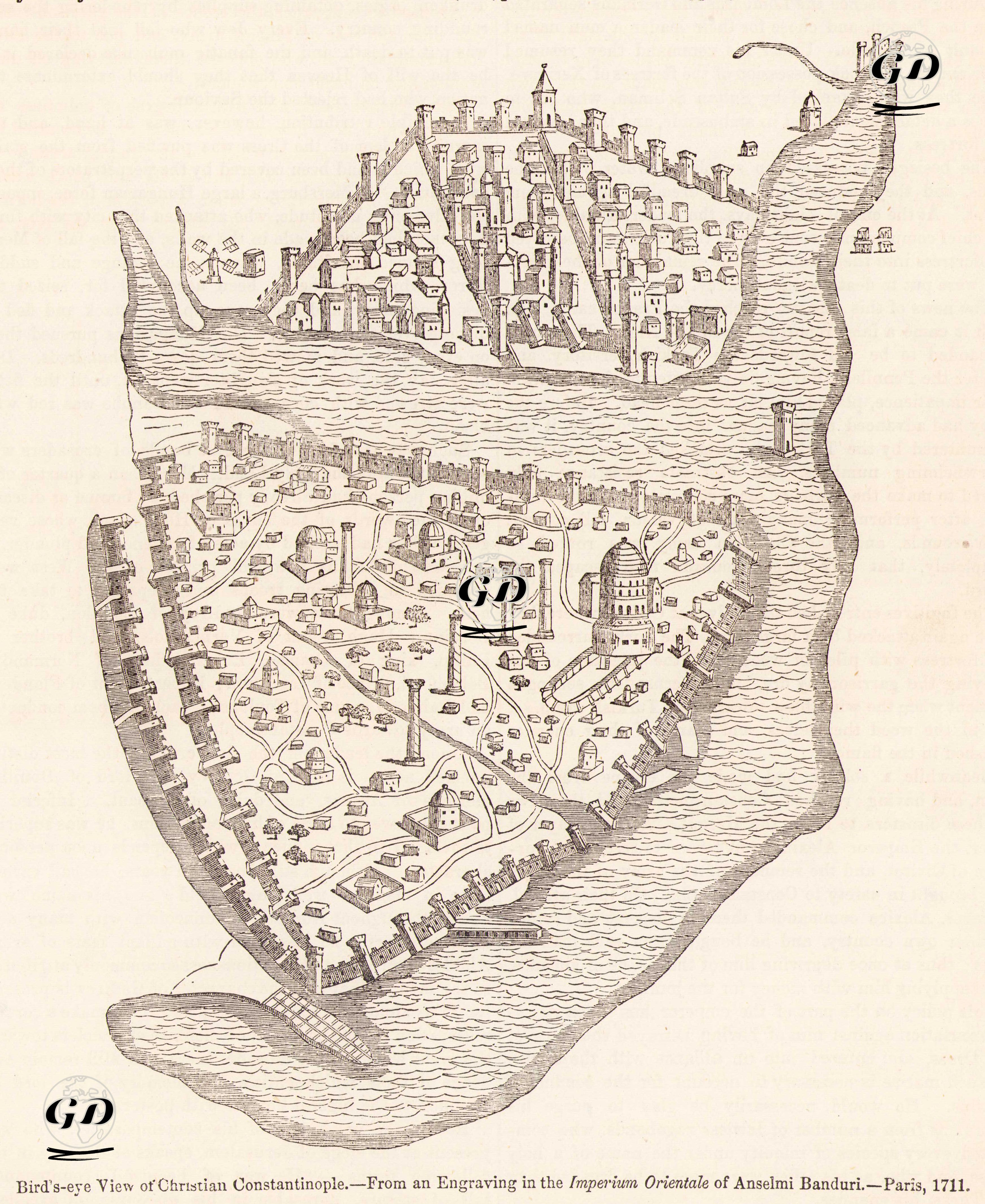 Bizans Döneminde İstanbul'un Kuşbakışı Görüntüsü -  - 1865