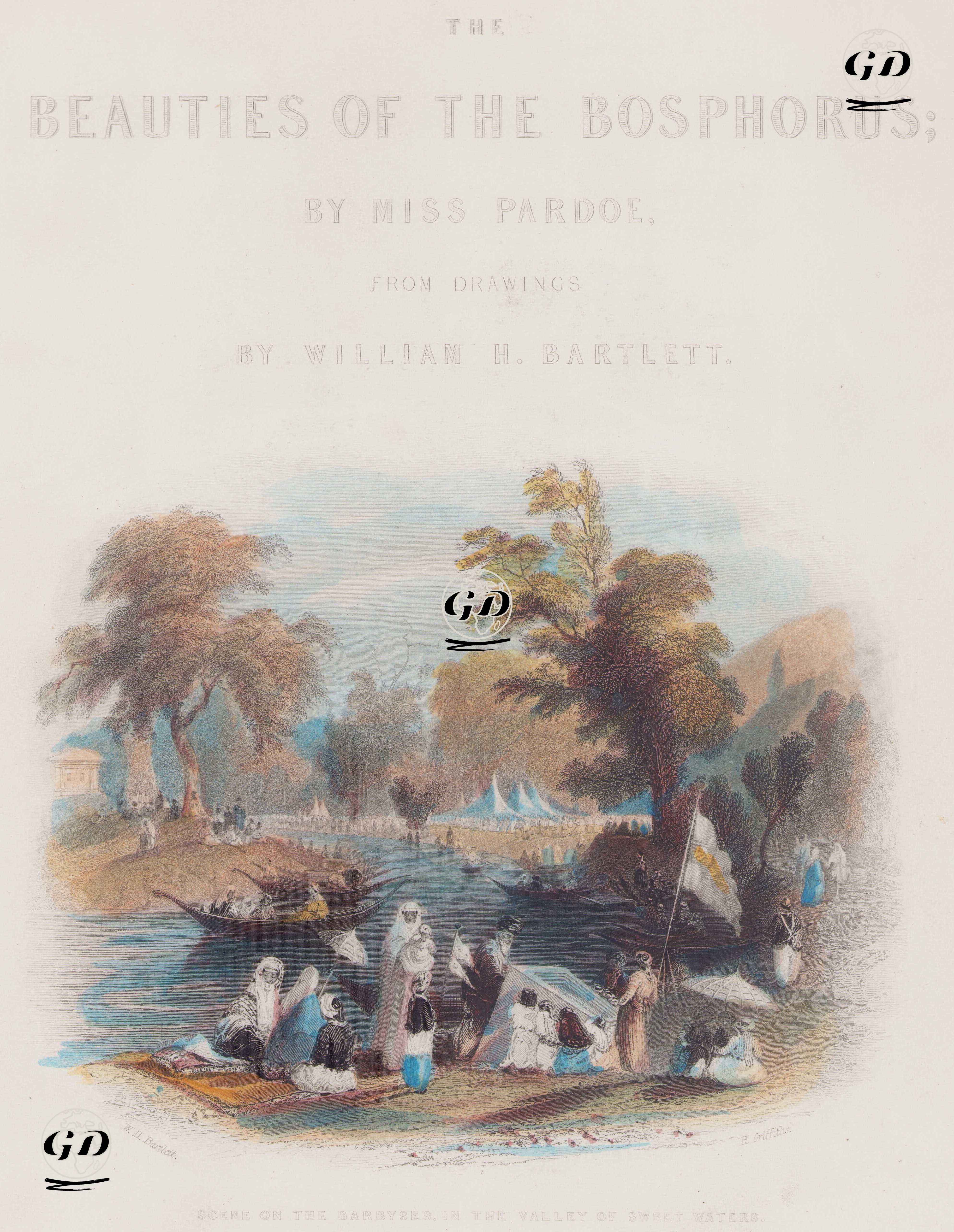 Tatlı Suları Olarak Bilinen Kağıthane Deresi Mesire Yeri, Barbisos - William Henry Bartlett (1809-1854) - 1839