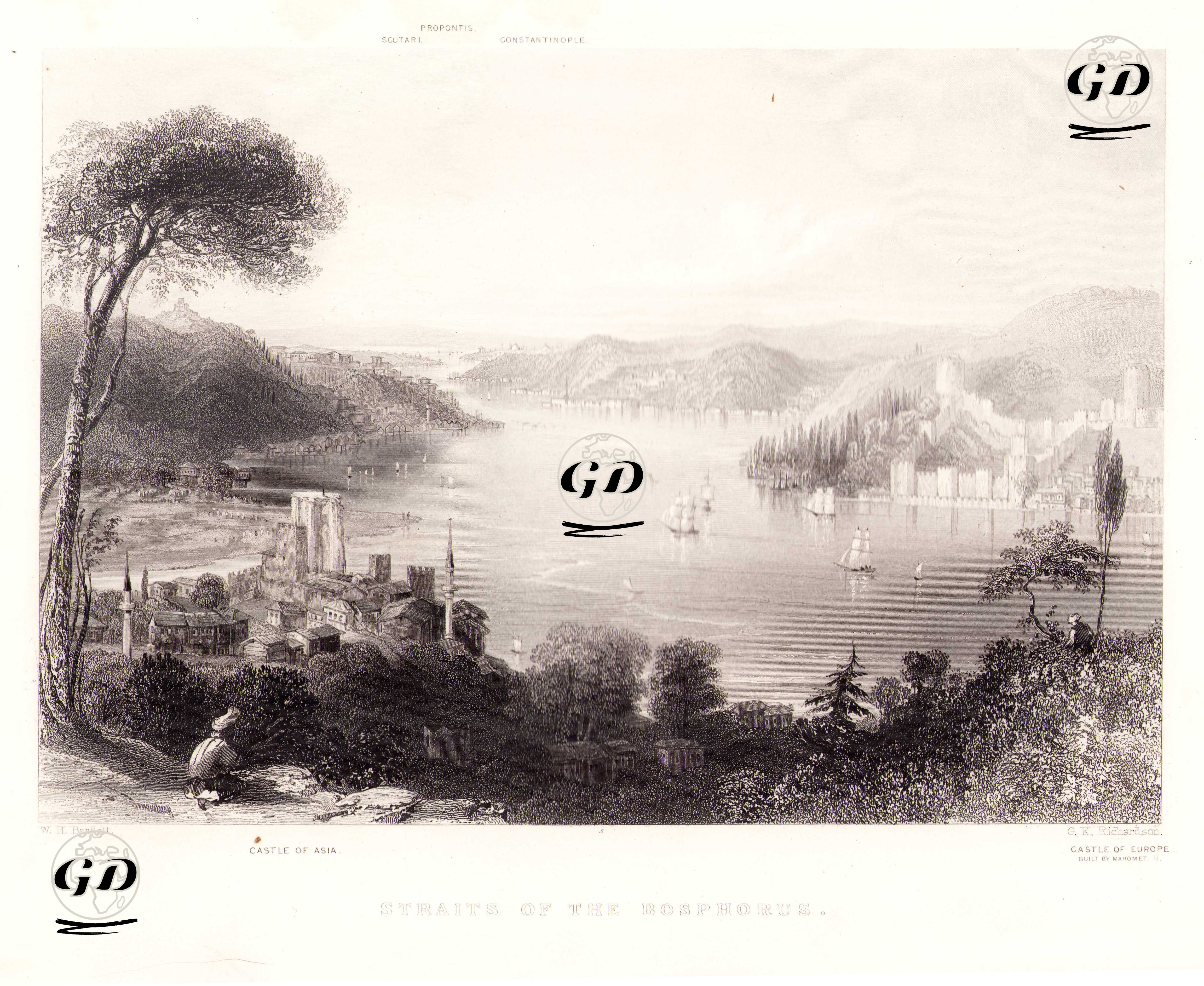 Straits Of The Bosphorus - William Henry Bartlett (1809-1854) - 1854