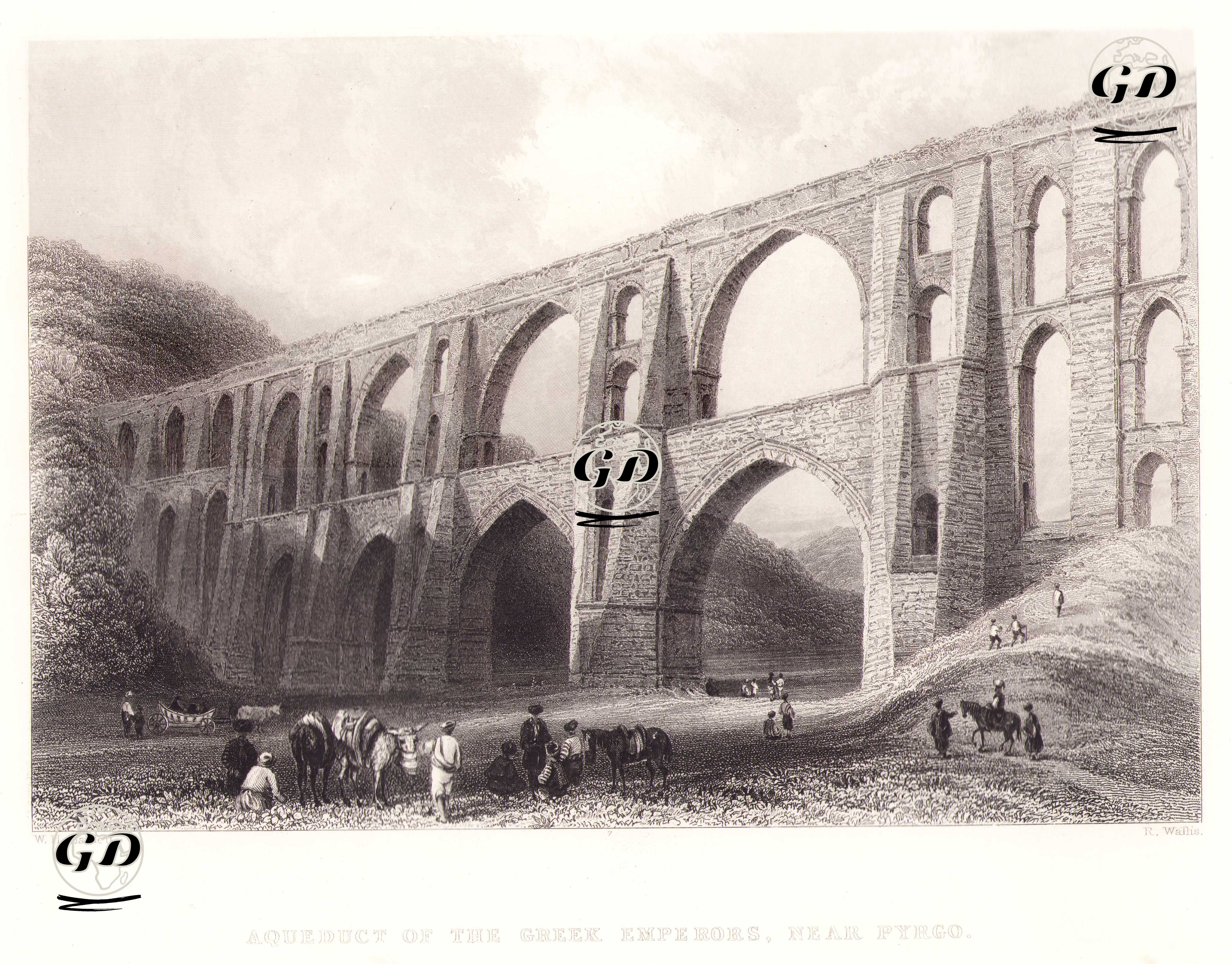 Aqueduct Of The Emperor Valens, Near Pyrgo - William Henry Bartlett (1809-1854) - 1854