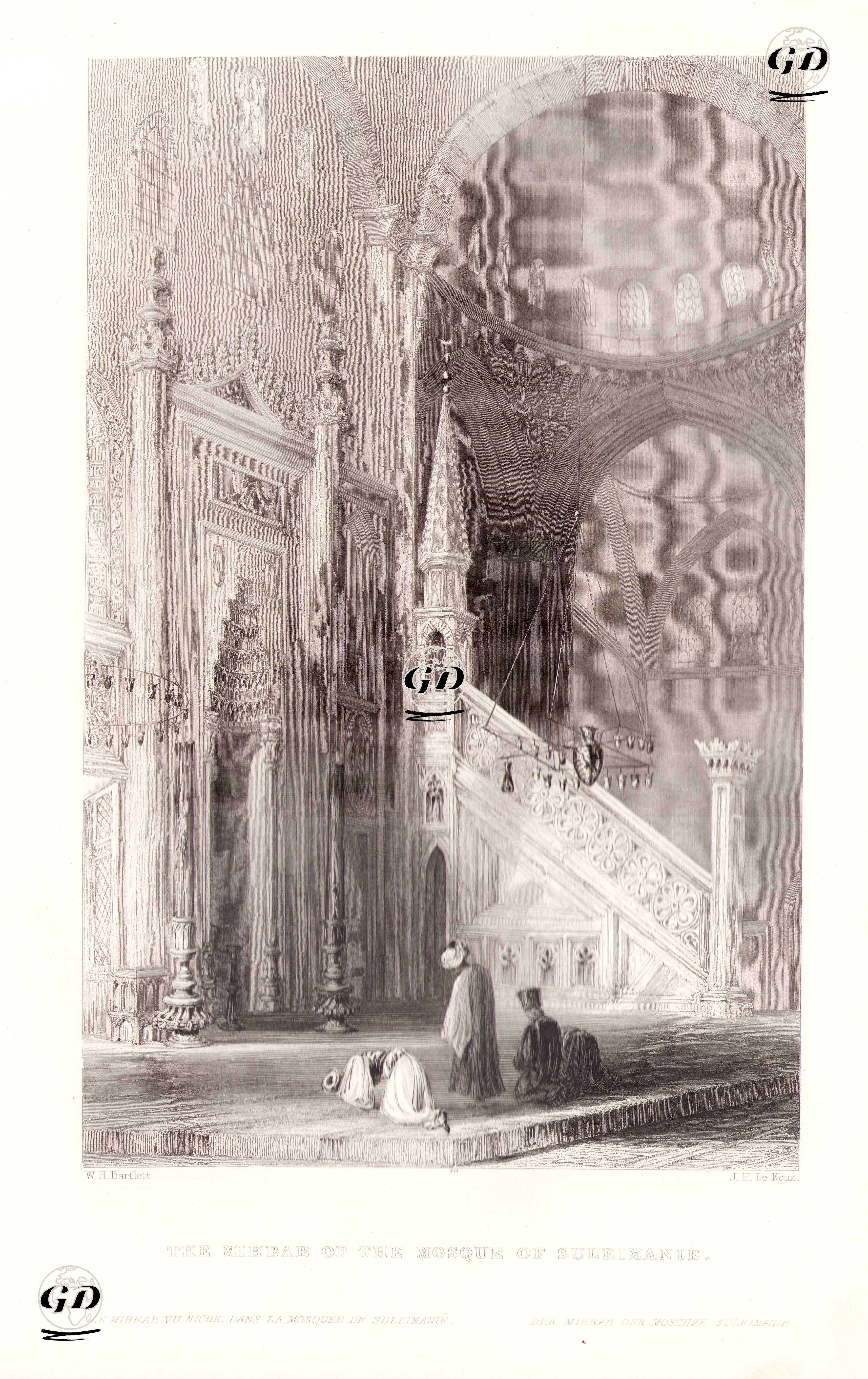 Süleymaniye Caminin Mihrabı Ve Minberi - William Henry Bartlett (1809-1854) - 1854
