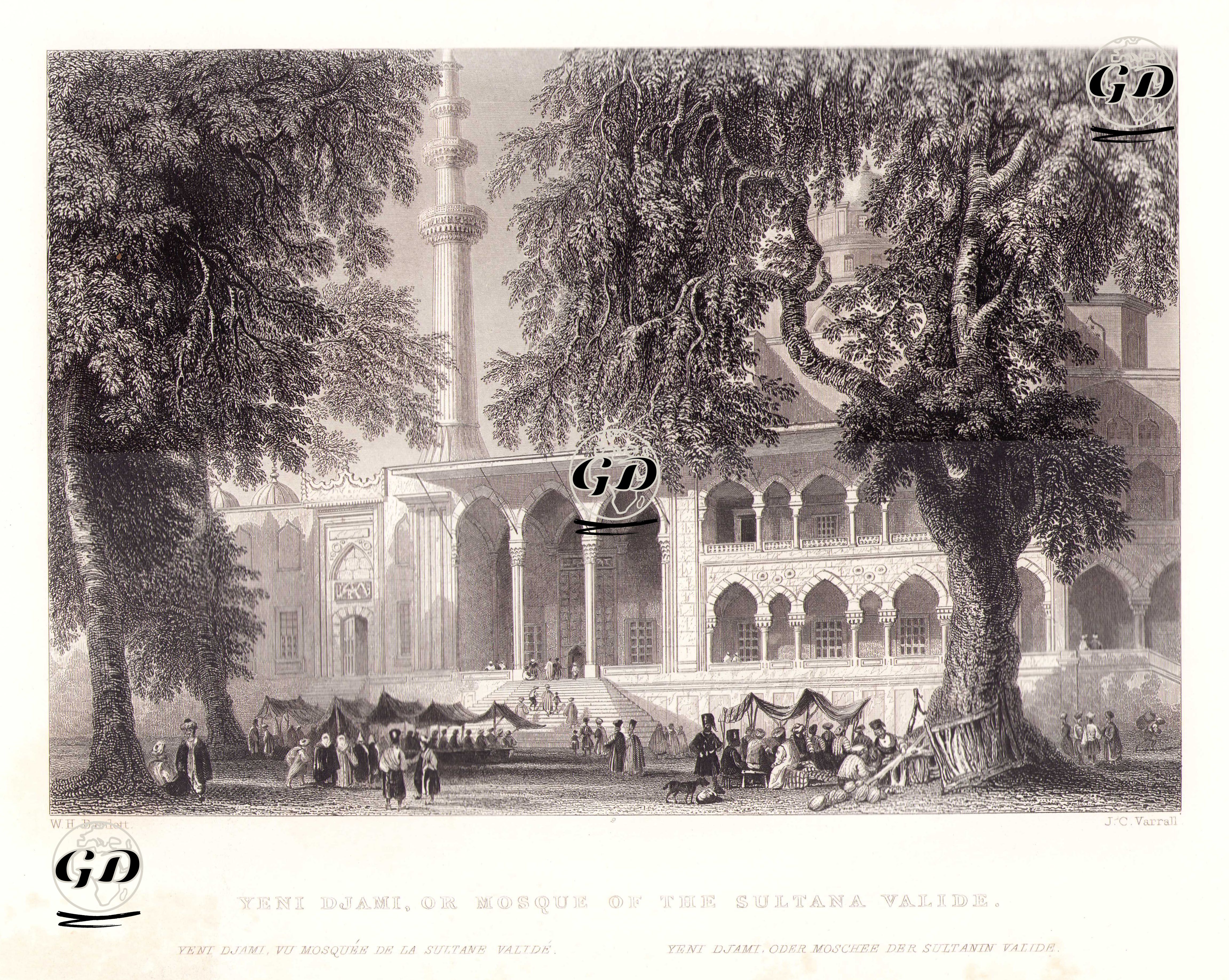 İstanbul'da Yeni Cami (Valide Sultan Cami) - William Henry Bartlett (1809-1854) - 1854
