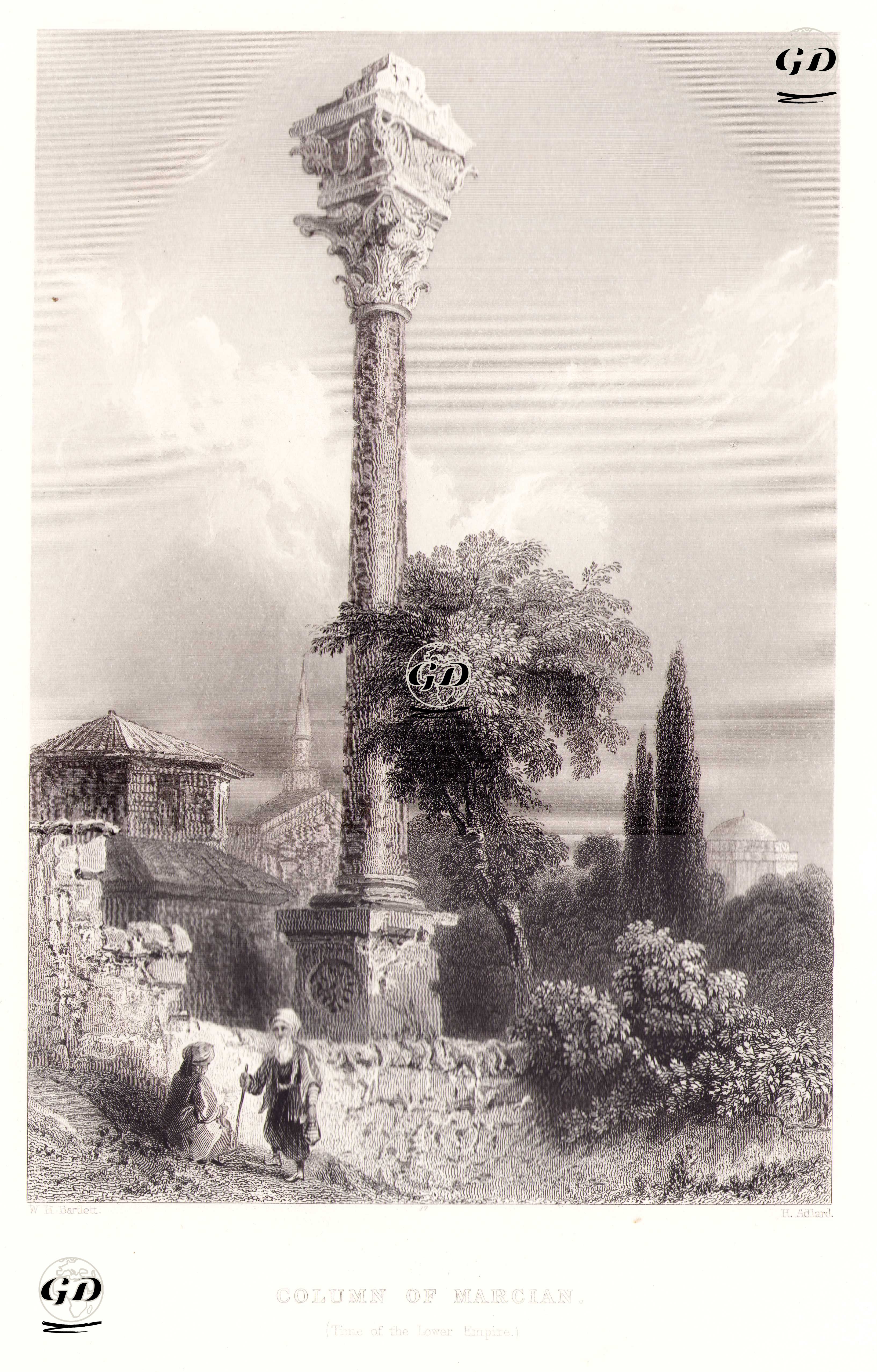 Kıztaşı ya da Markianos Sütunu - William Henry Bartlett (1809-1854) - 1854