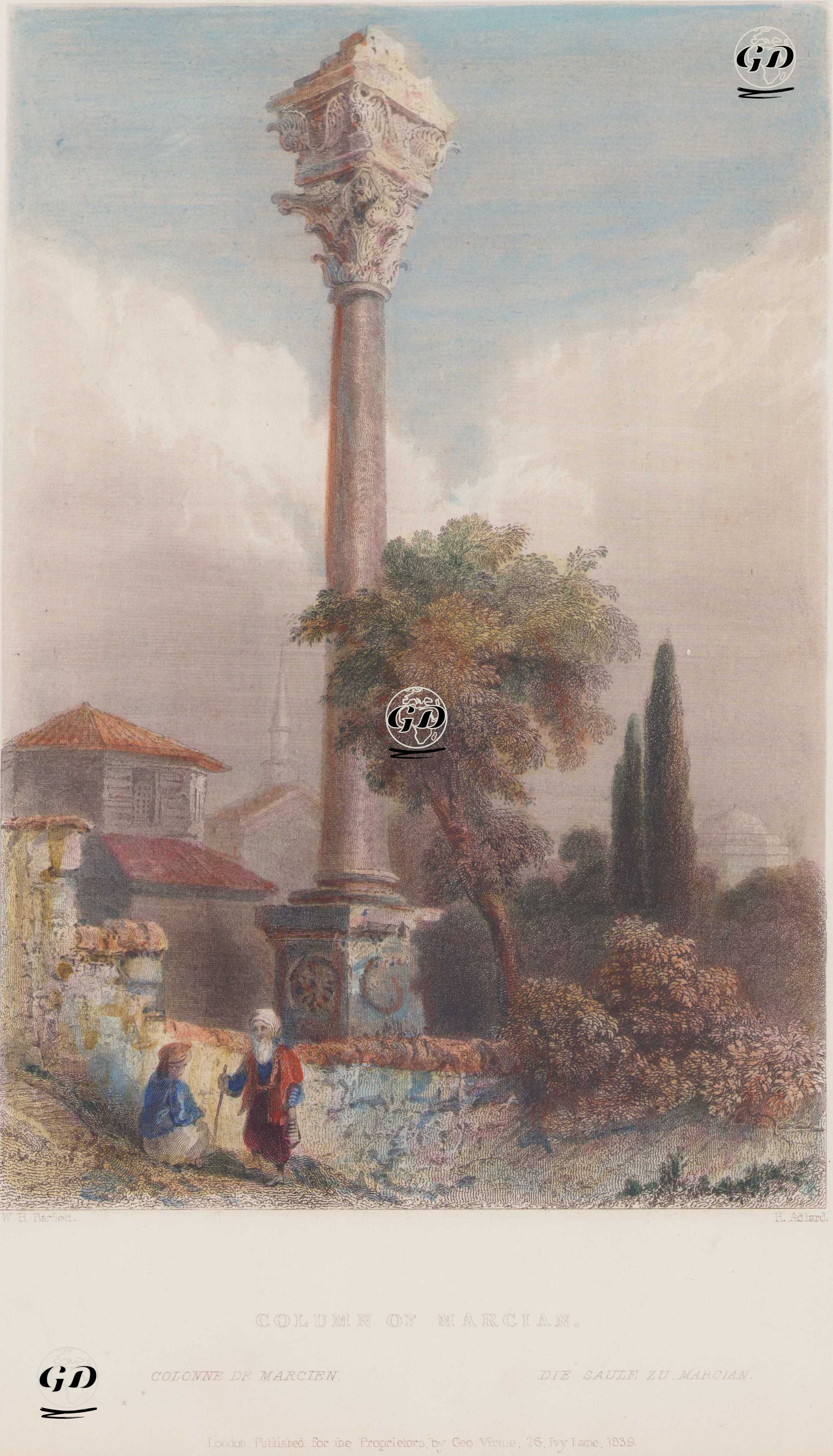 Kıztaşı ya da Markianos Sütunu - William Henry Bartlett (1809-1854) - 1854